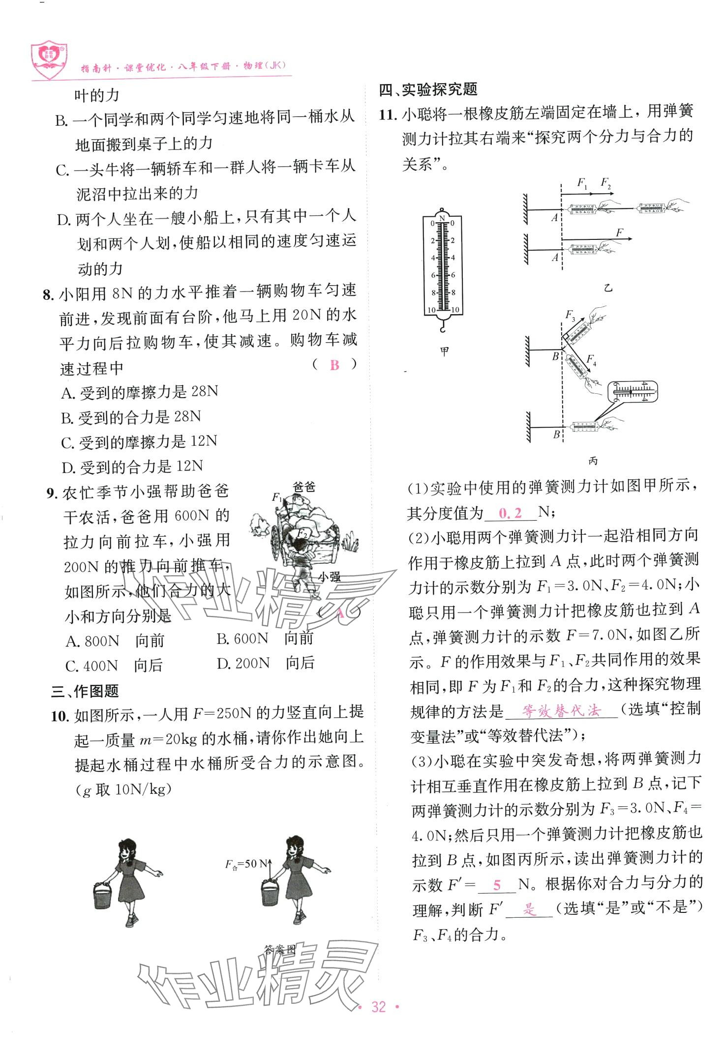 2024年指南针课堂优化八年级物理下册教科版 第32页