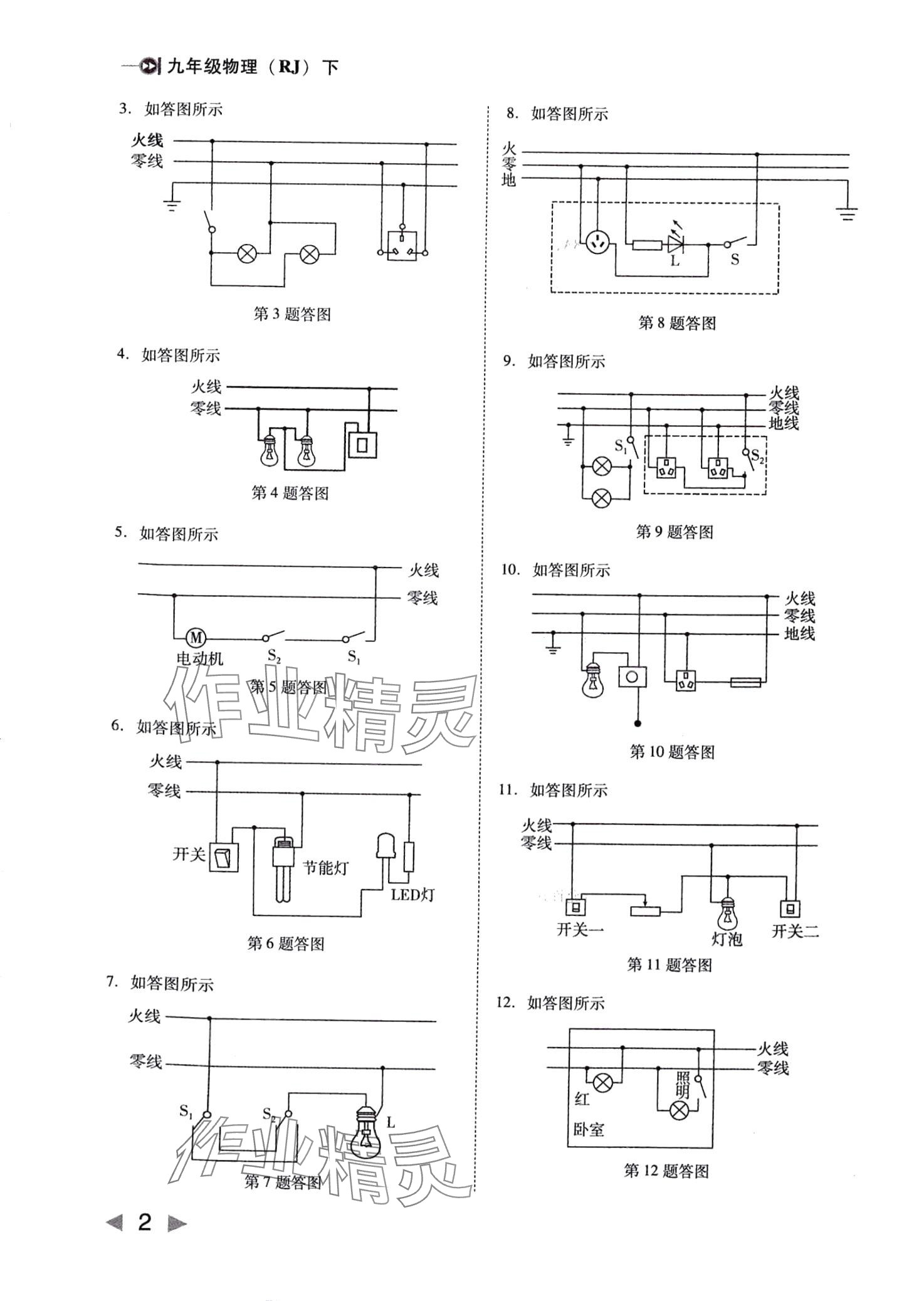 2024年胜券在握打好基础作业本九年级物理下册人教版 第2页