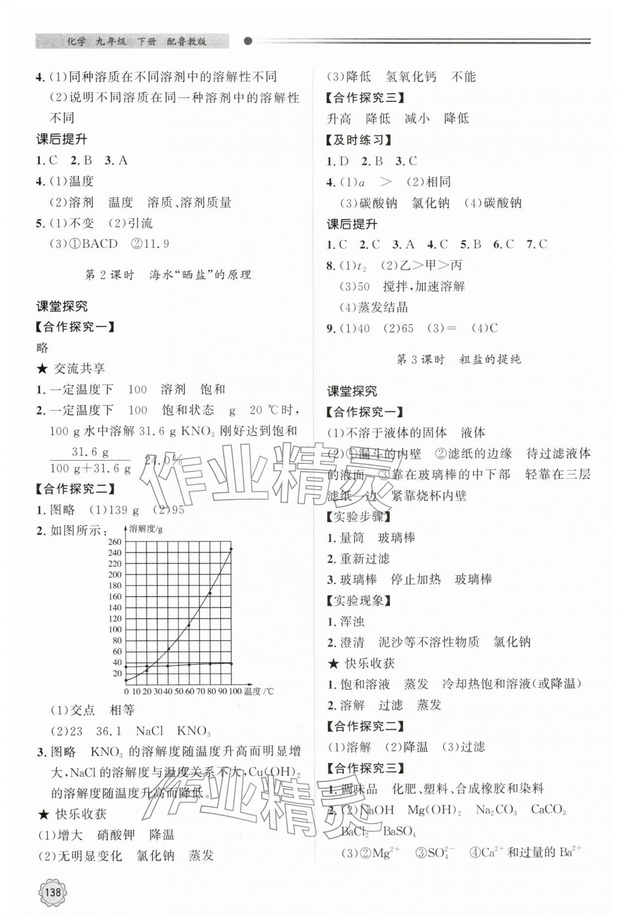 2026年同步练习册明天出版社九年级化学下册鲁教版&nbsp;第6页