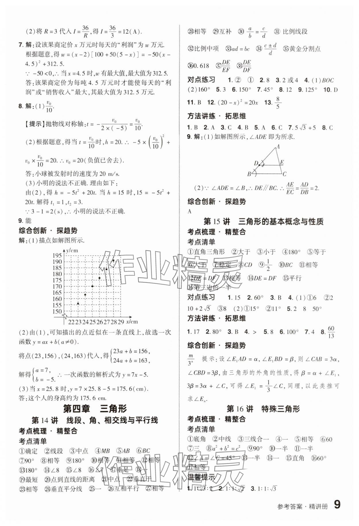 2025年鼎成中考精准提分数学广东专版 参考答案第8页