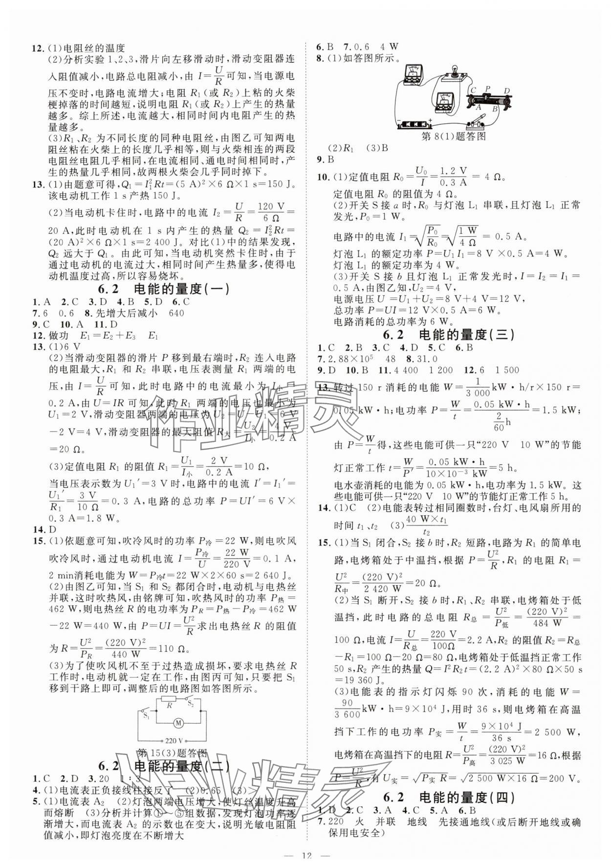 2024年全效學(xué)習(xí)九年級科學(xué)上下冊華師大版精華版 參考答案第11頁