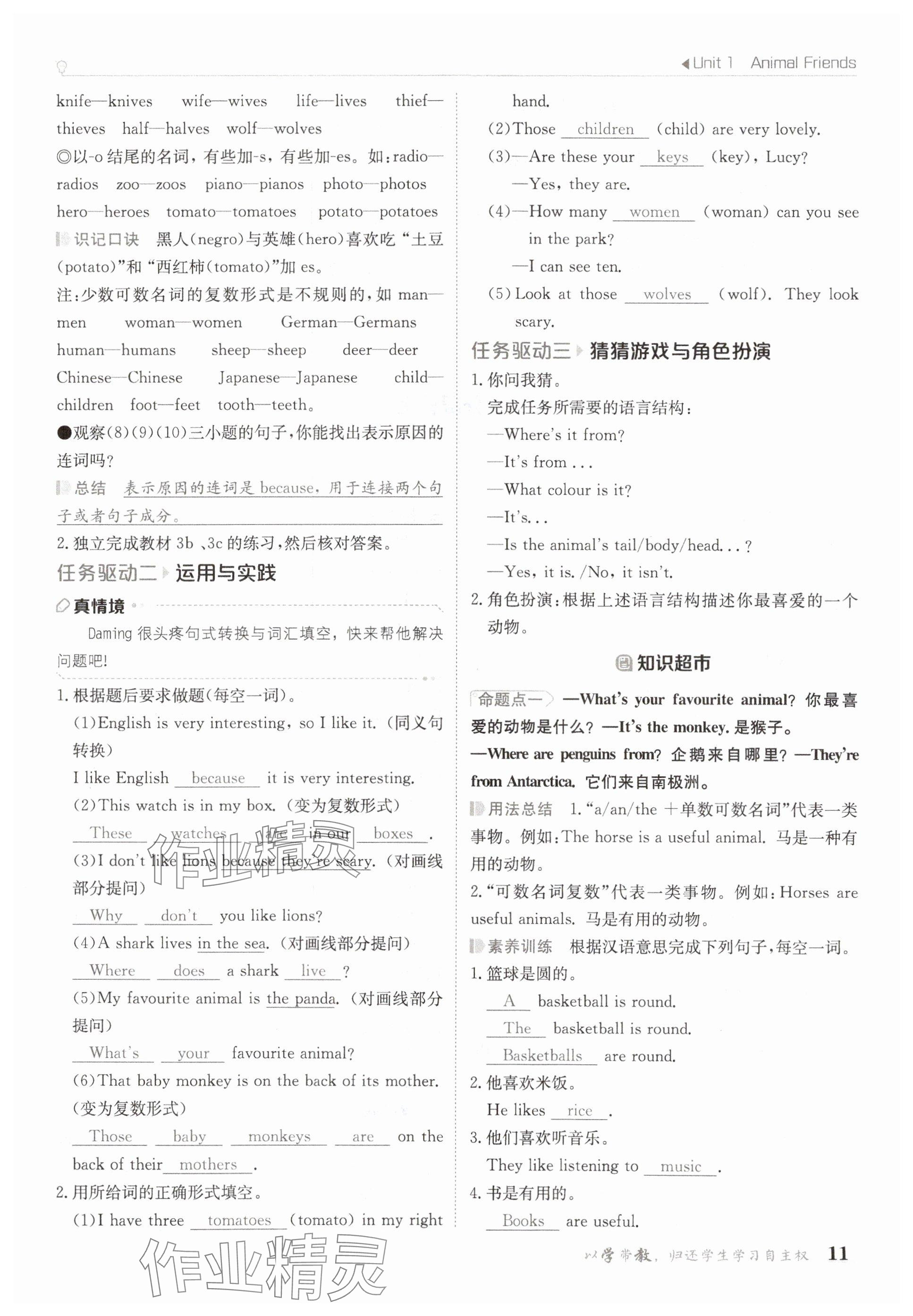 2025年金太陽導(dǎo)學(xué)案七年級(jí)英語下冊(cè)人教版 參考答案第11頁