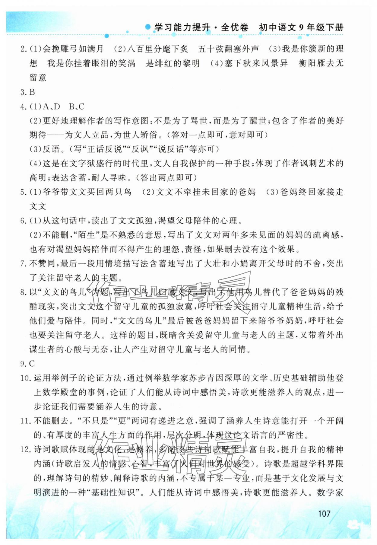 2025年學(xué)習(xí)能力提升全優(yōu)卷九年級(jí)語(yǔ)文下冊(cè)人教版 第3頁(yè)