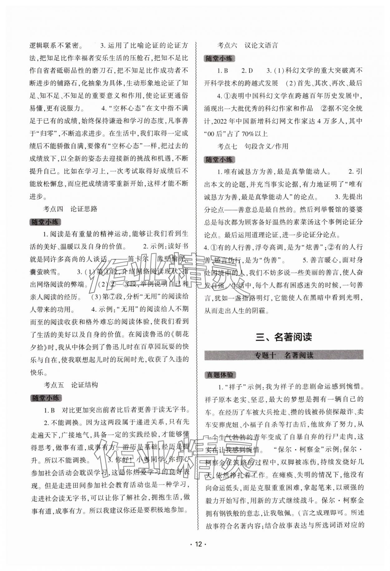 2025年中考復(fù)習(xí)精講與測(cè)試語(yǔ)文 第12頁(yè)