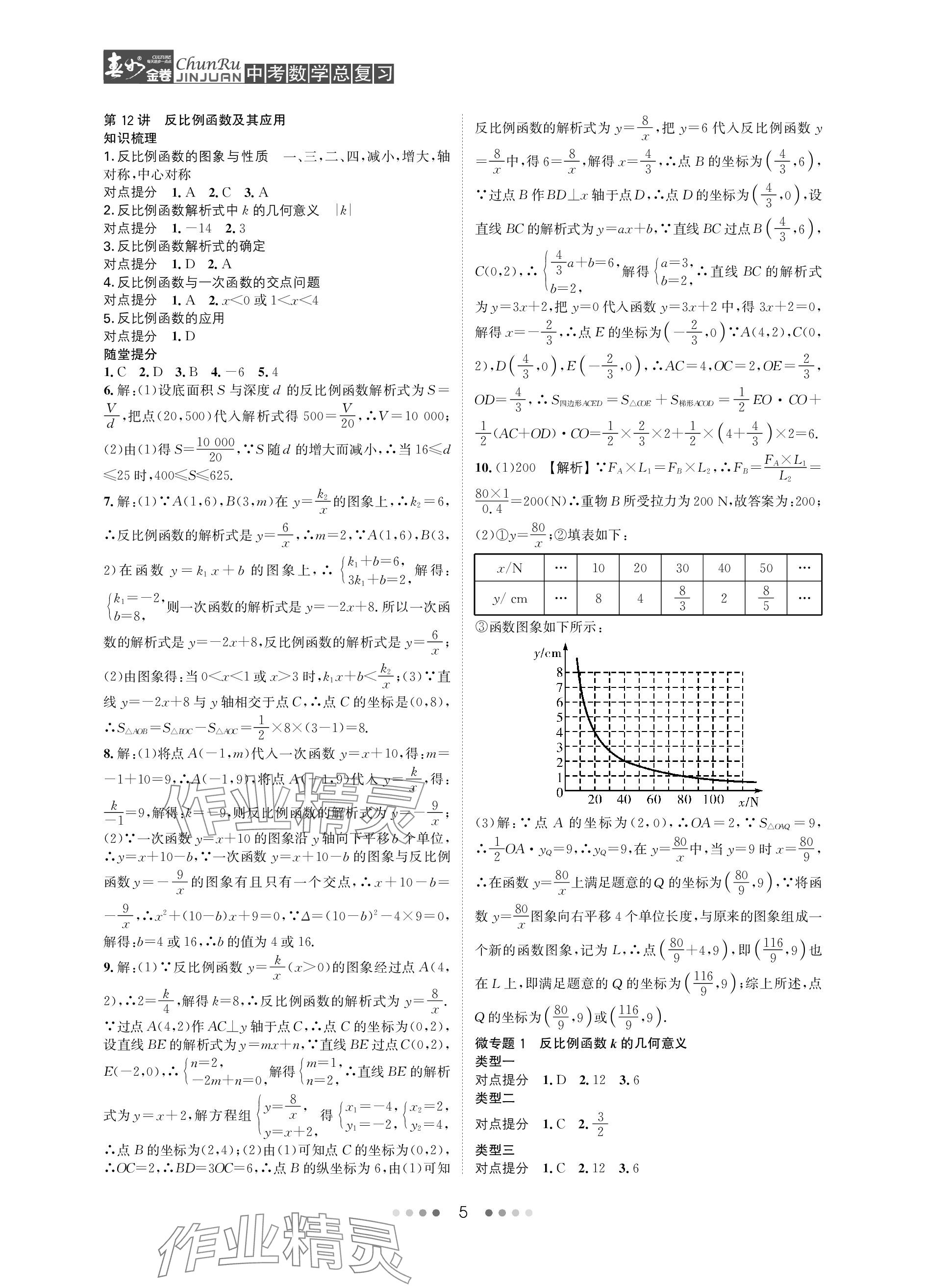 2024年春如金卷中考數(shù)學總復習 參考答案第5頁