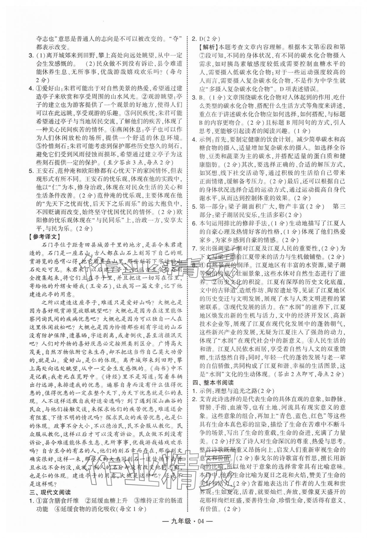 2025年學(xué)霸組合訓(xùn)練九年級語文人教版 第4頁