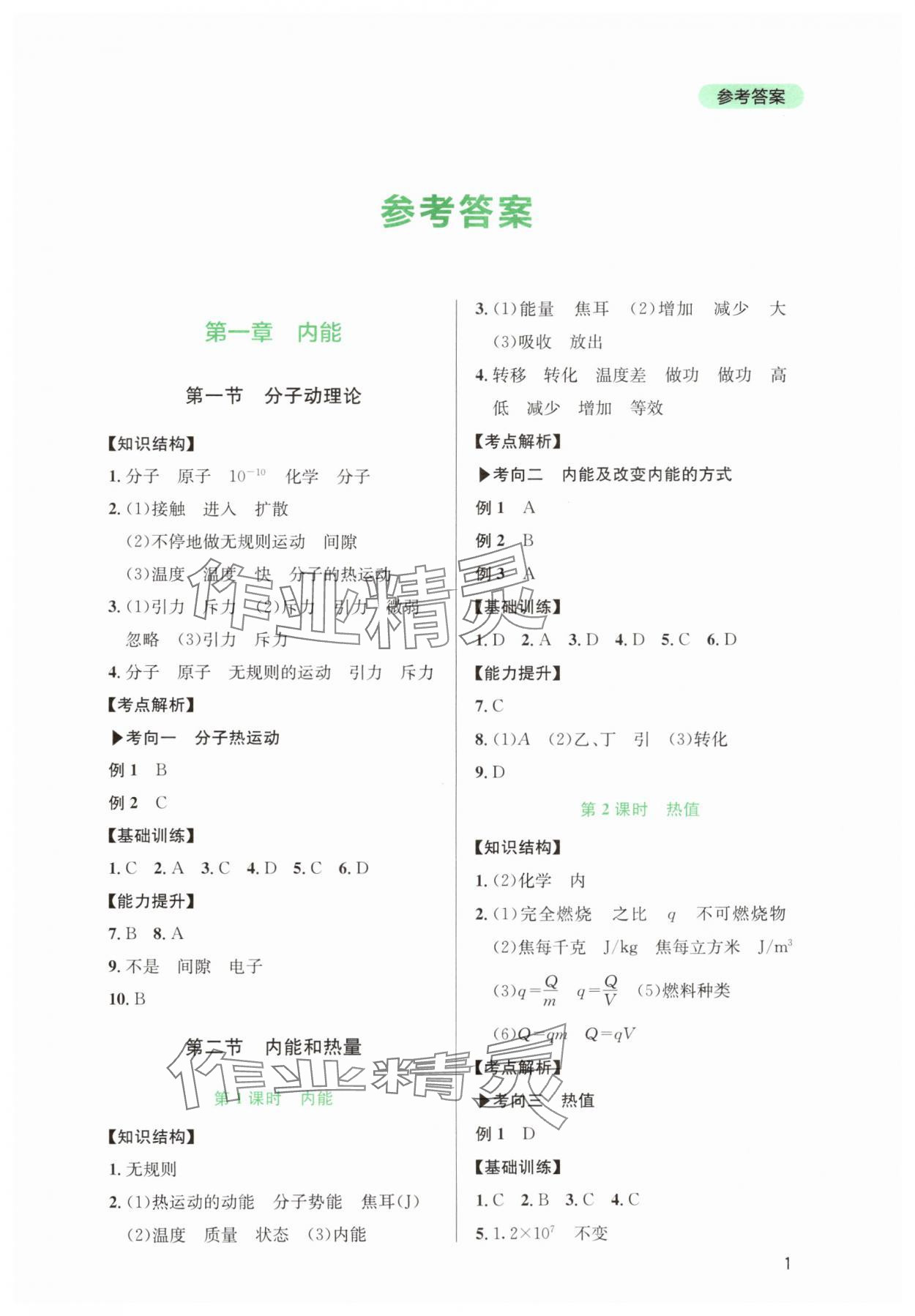 2025年新课程实践与探究丛书九年级物理上册教科版 第1页