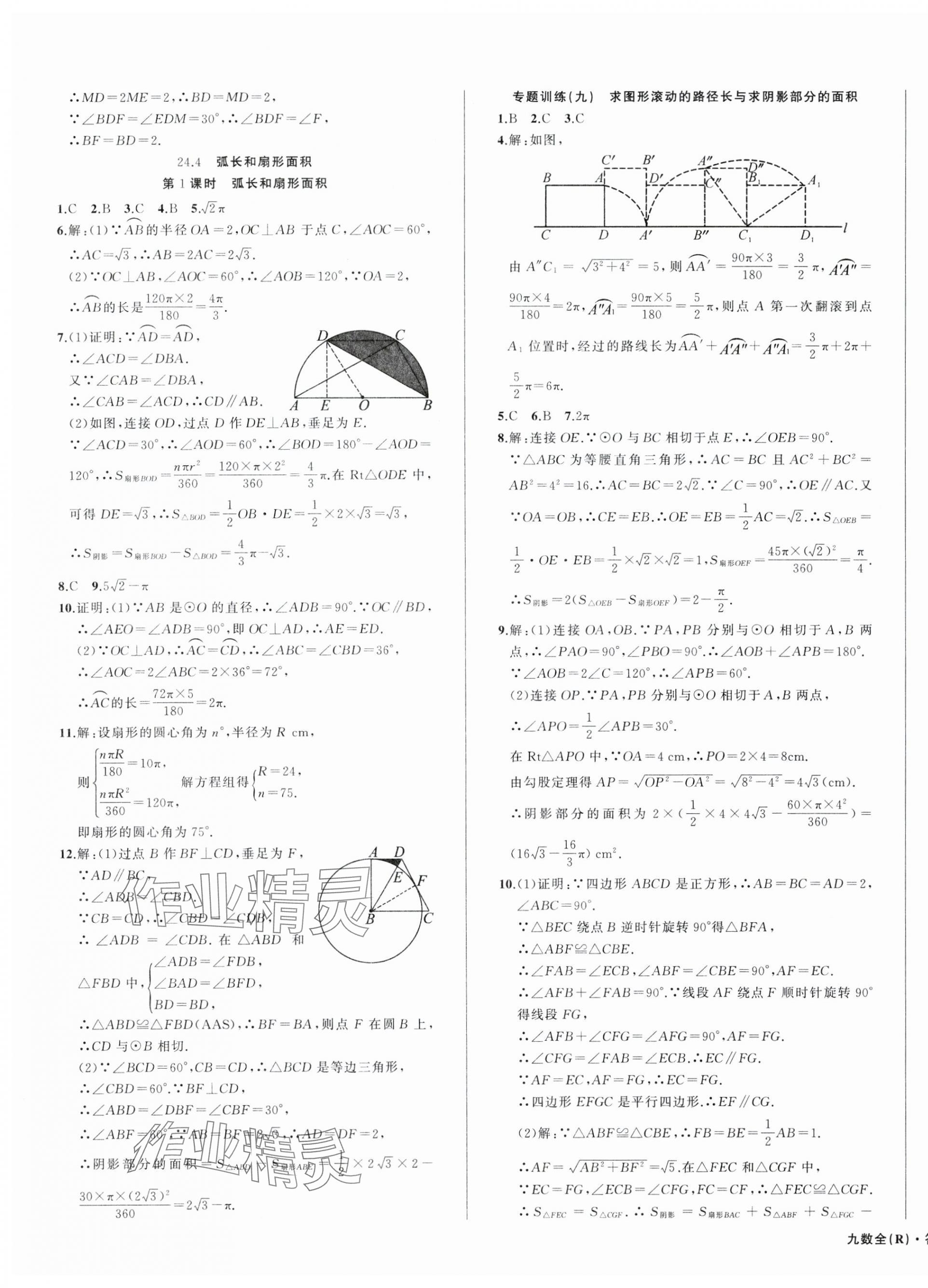 2025年名师面对面满分特训方案九年级数学全一册人教版台州专版&nbsp;第11页