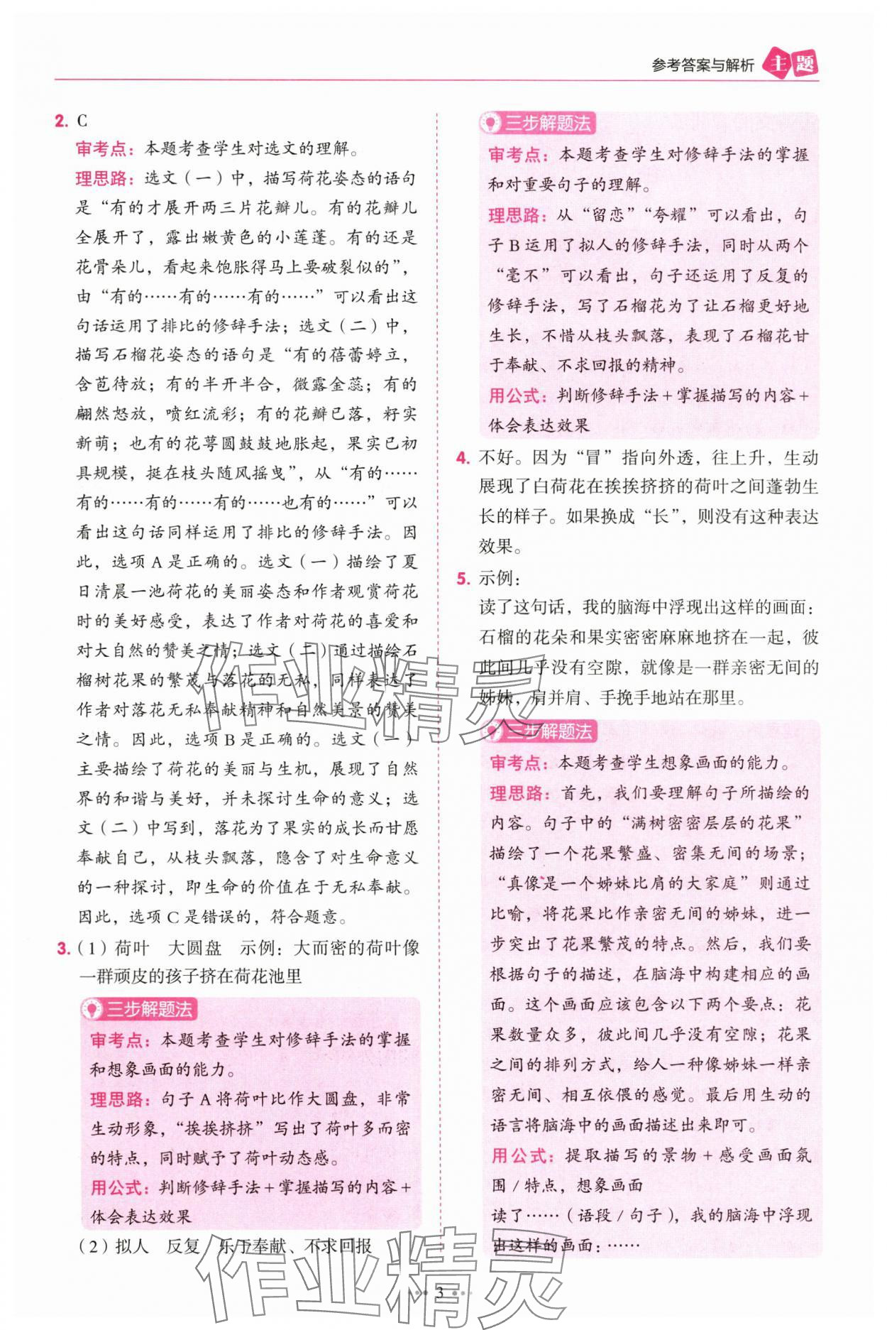 2025年暢閱讀主題閱讀訓(xùn)練100分三年級(jí)B版浙江專版 參考答案第3頁(yè)