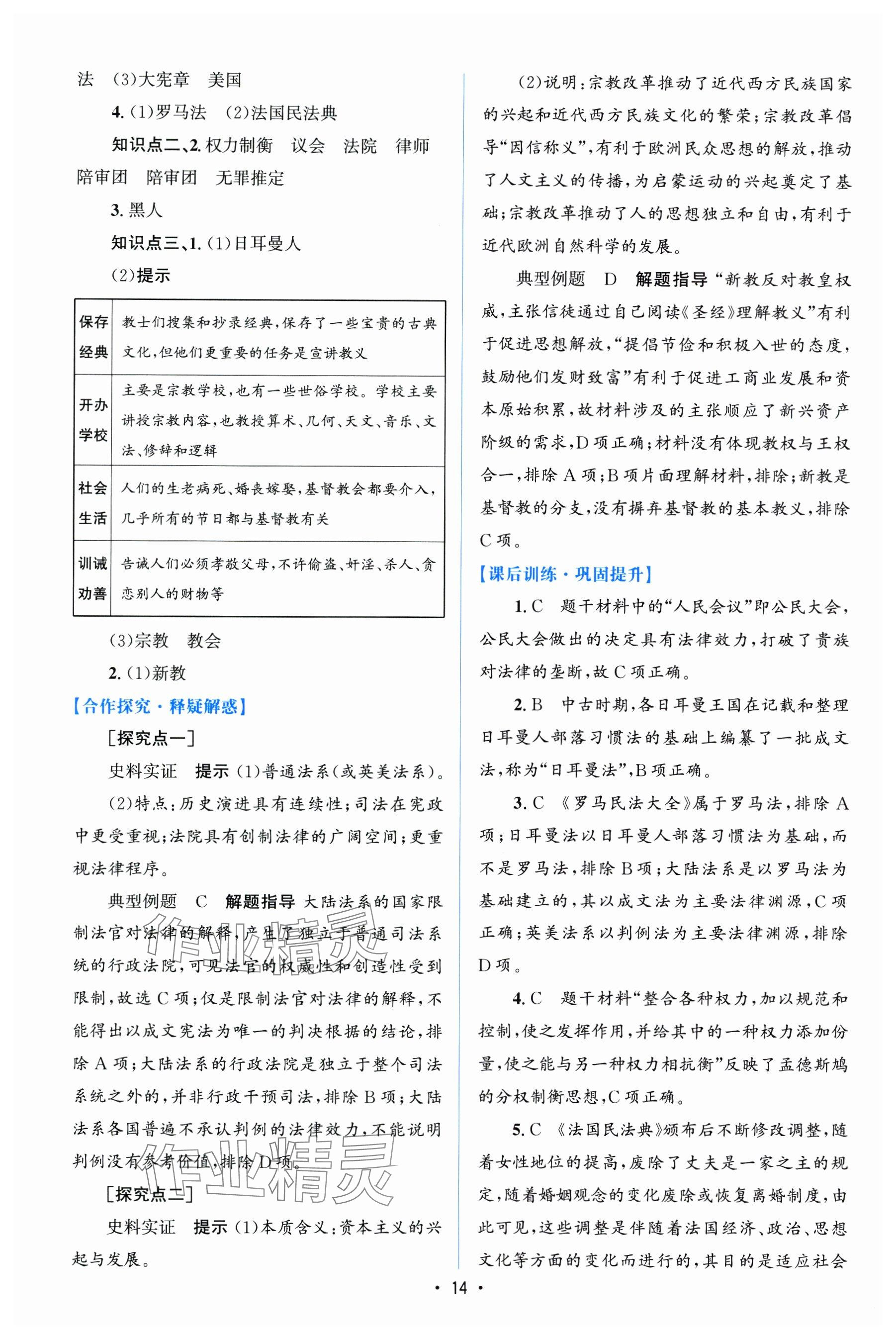 2024年高中同步测控优化设计（增强版）（国家制度与社会治理）高中历史选择性必修1全册人教版 参考答案第13页