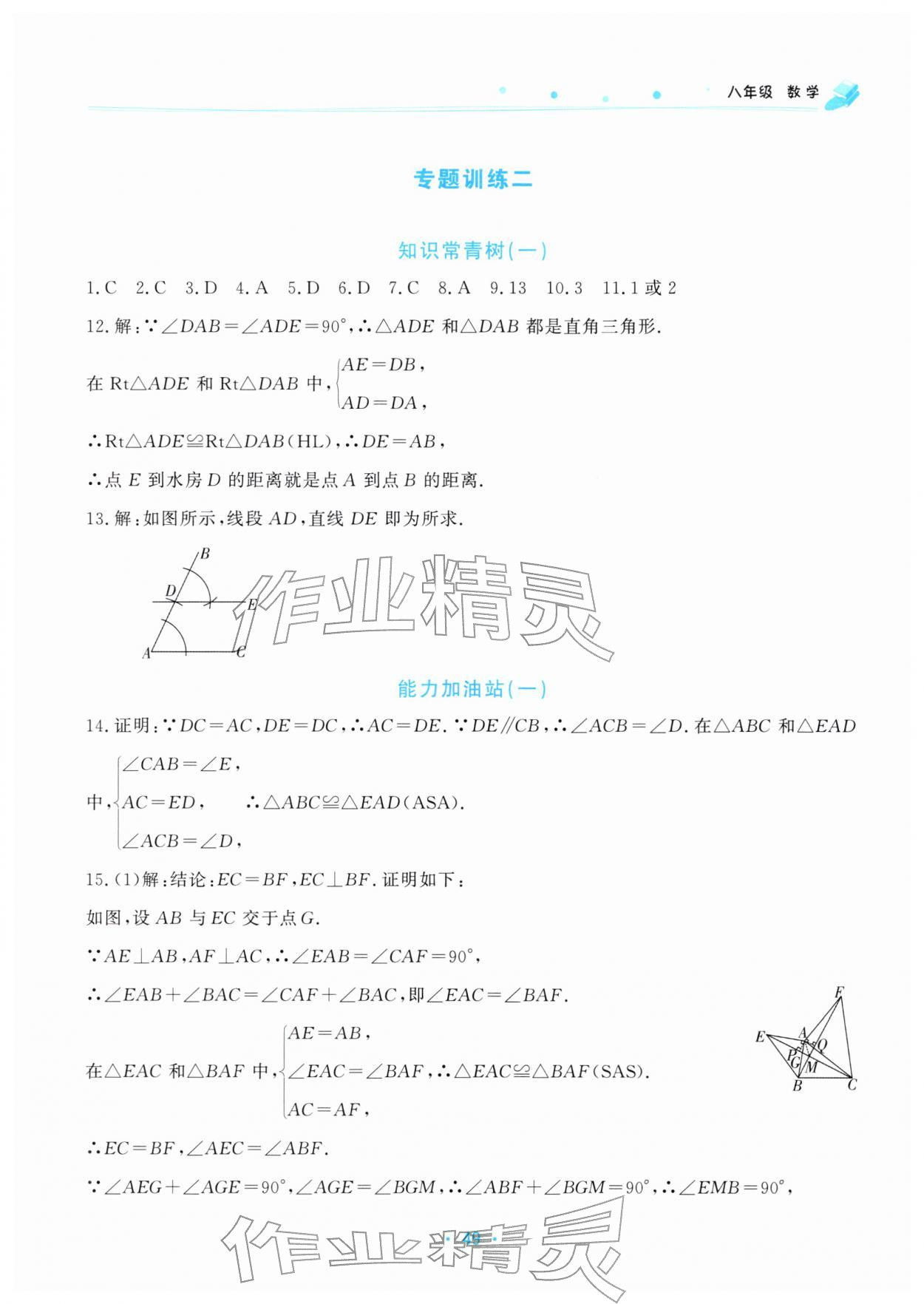 2026年寒假作业北京教育出版社八年级数学人教版&nbsp;第3页