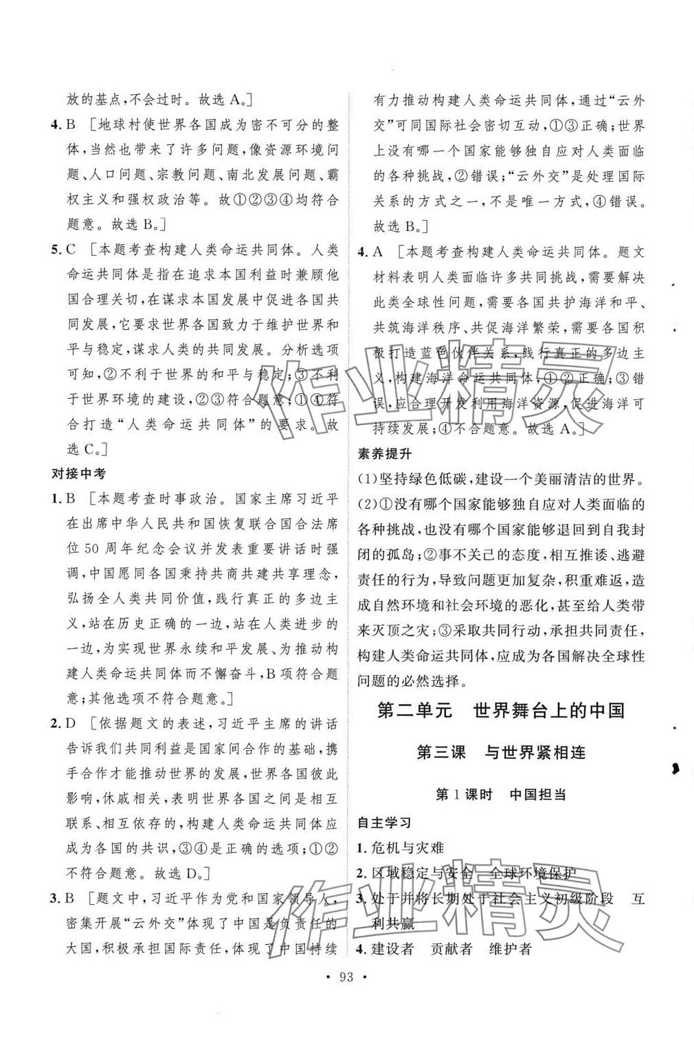 2024年实验教材新学案九年级道德与法治下册人教版 第5页