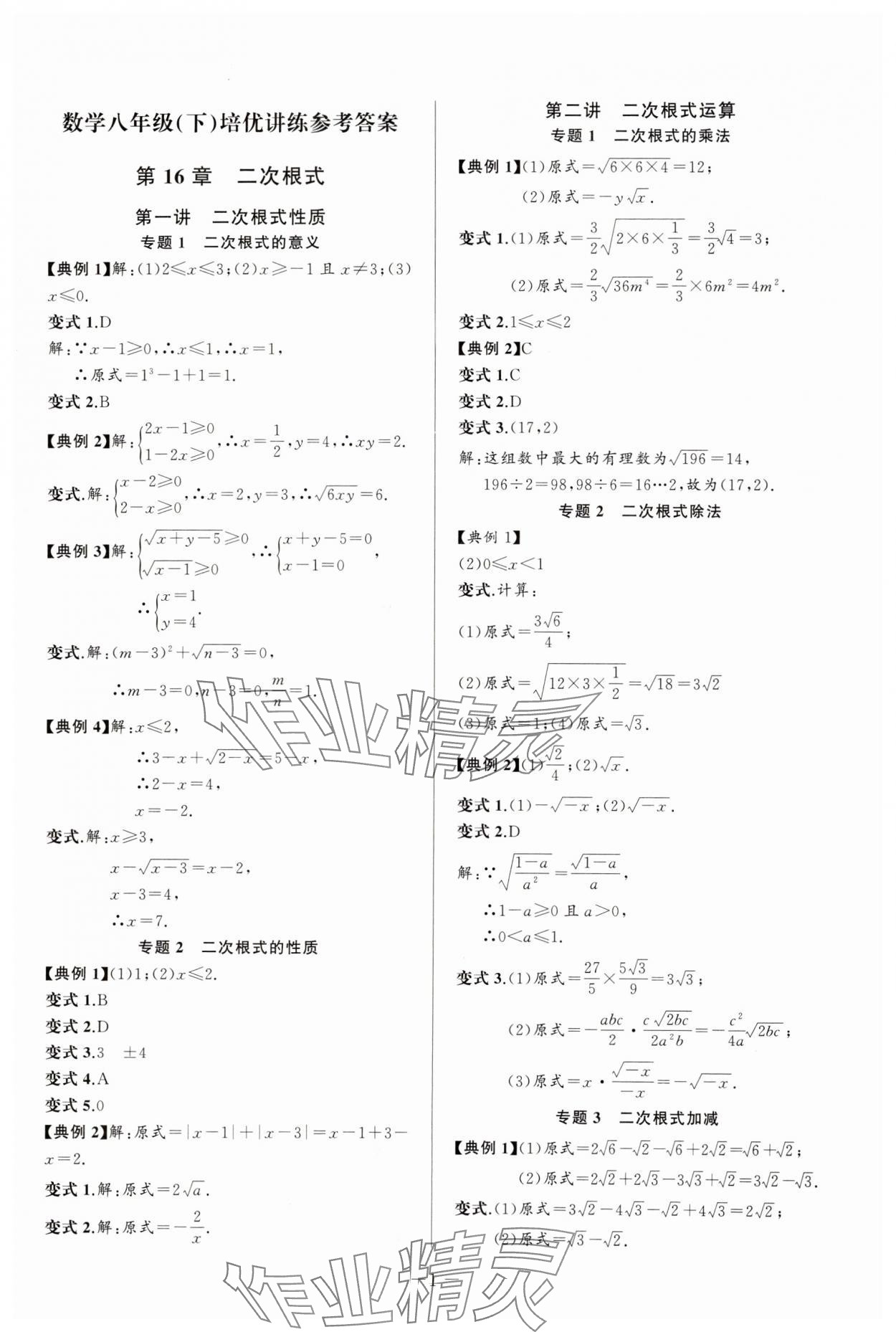 2025年新课堂新观察培优讲练八年级数学下册人教版 第1页