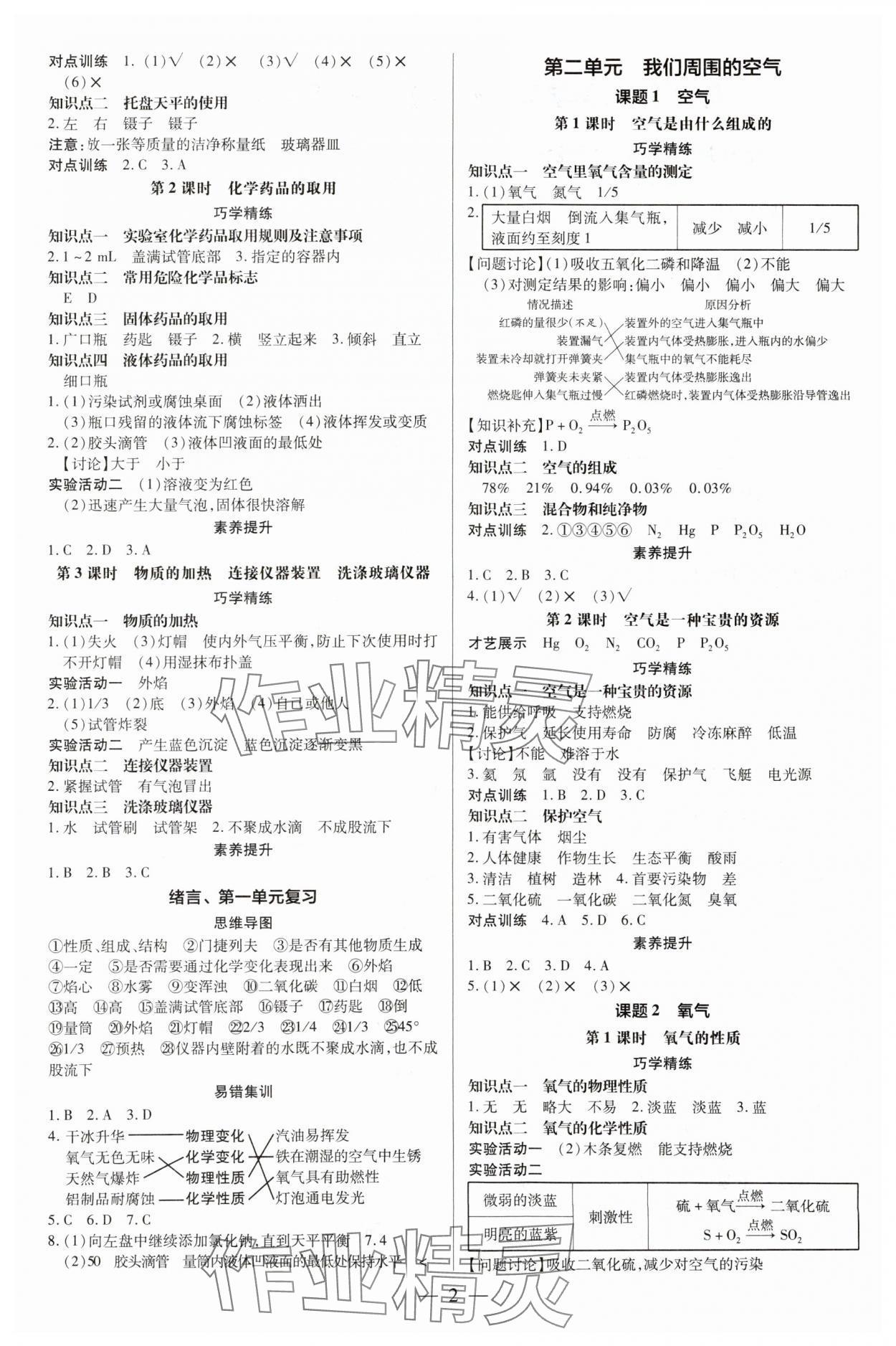 2023年领跑导学案九年级化学全一册人教版 第2页