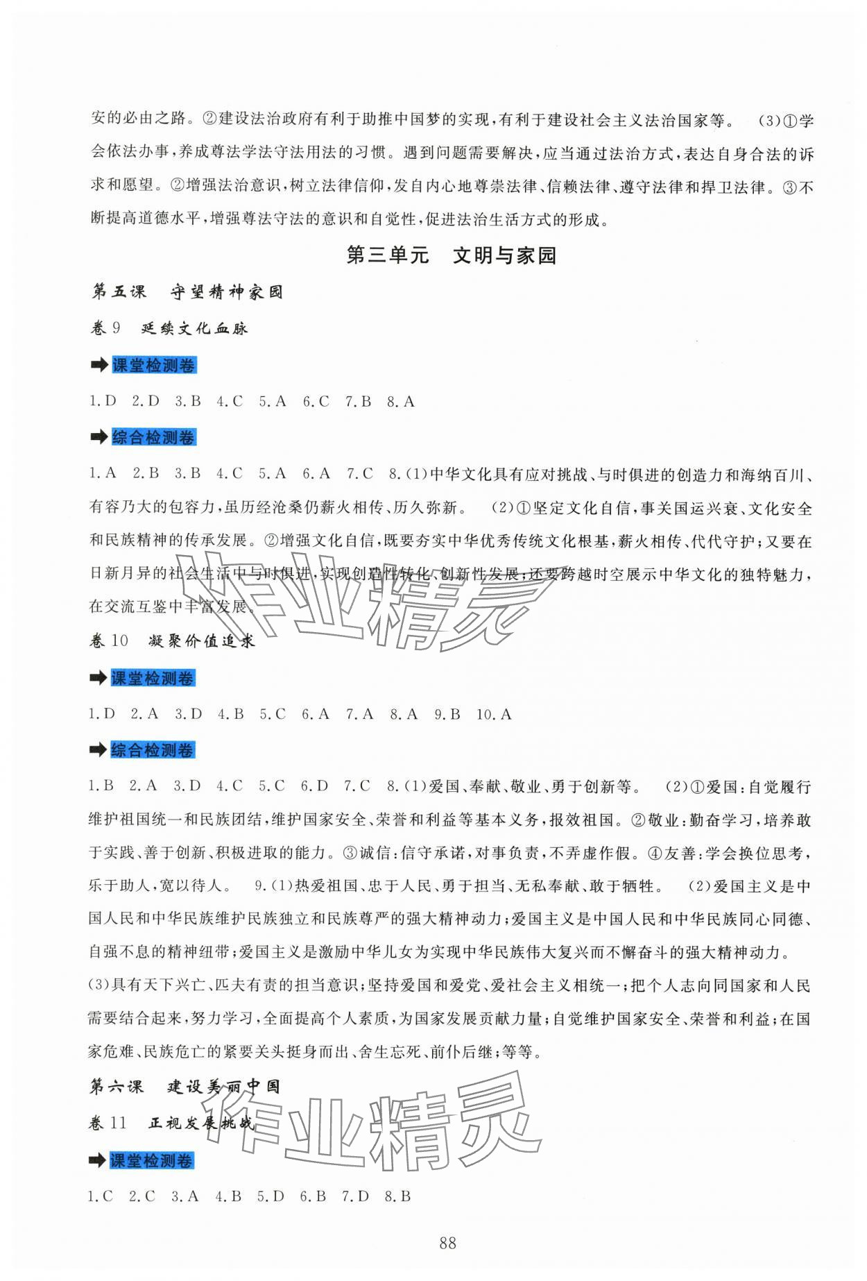 2025年課堂達(dá)標(biāo)測試九年級道德與法治上冊人教版&nbsp;第4頁