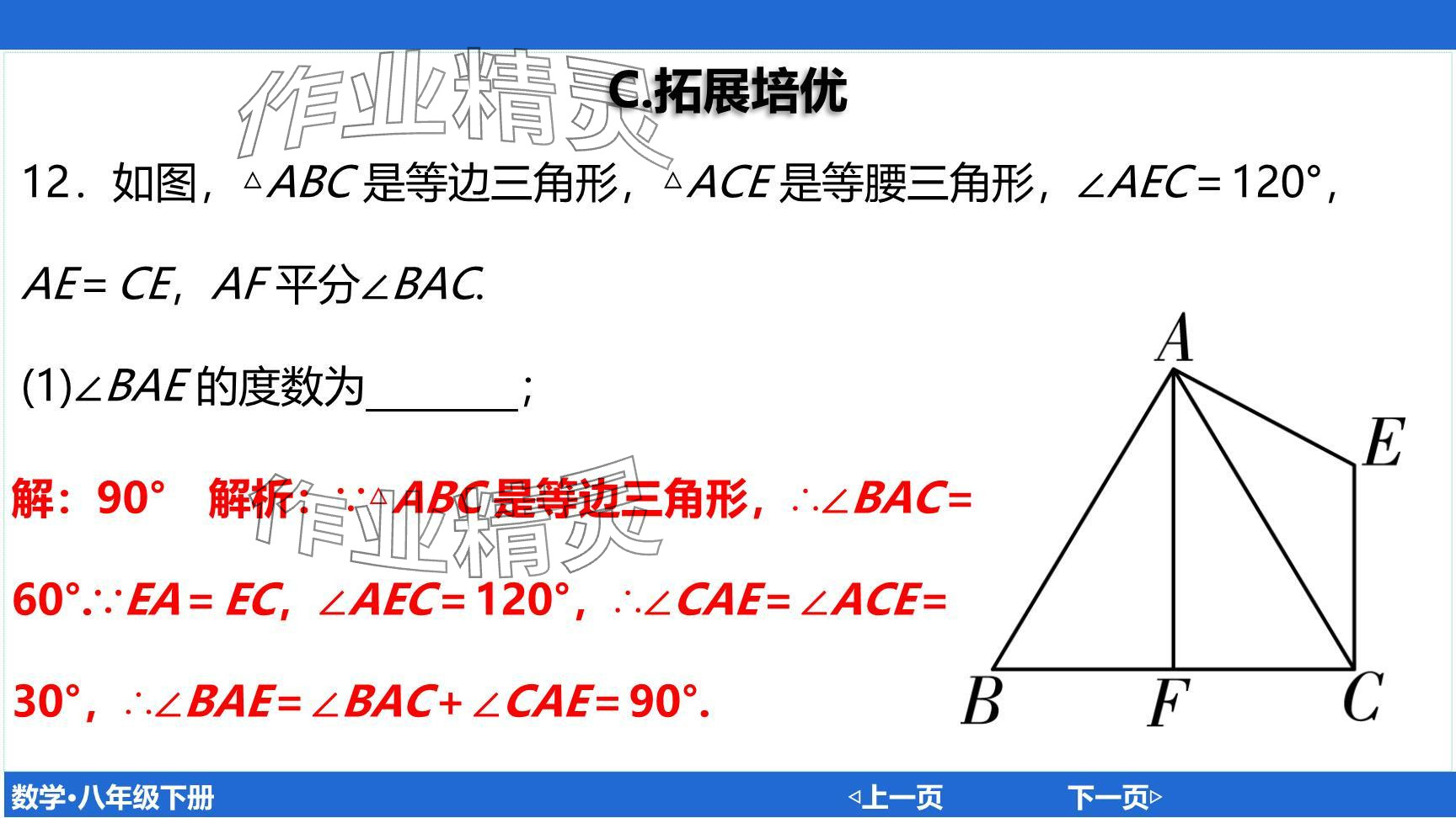 2024年廣東名師講練通八年級(jí)數(shù)學(xué)下冊(cè)北師大版深圳專版提升版 參考答案第13頁