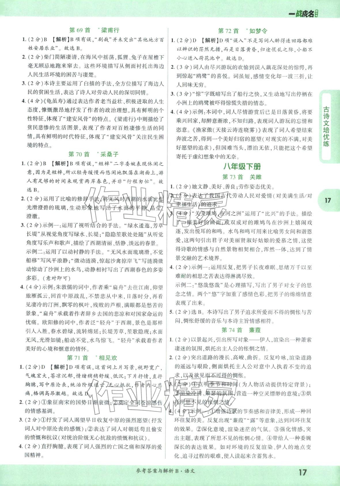 2026年纯练版总复习九年级语文全一册人教版&nbsp;第17页