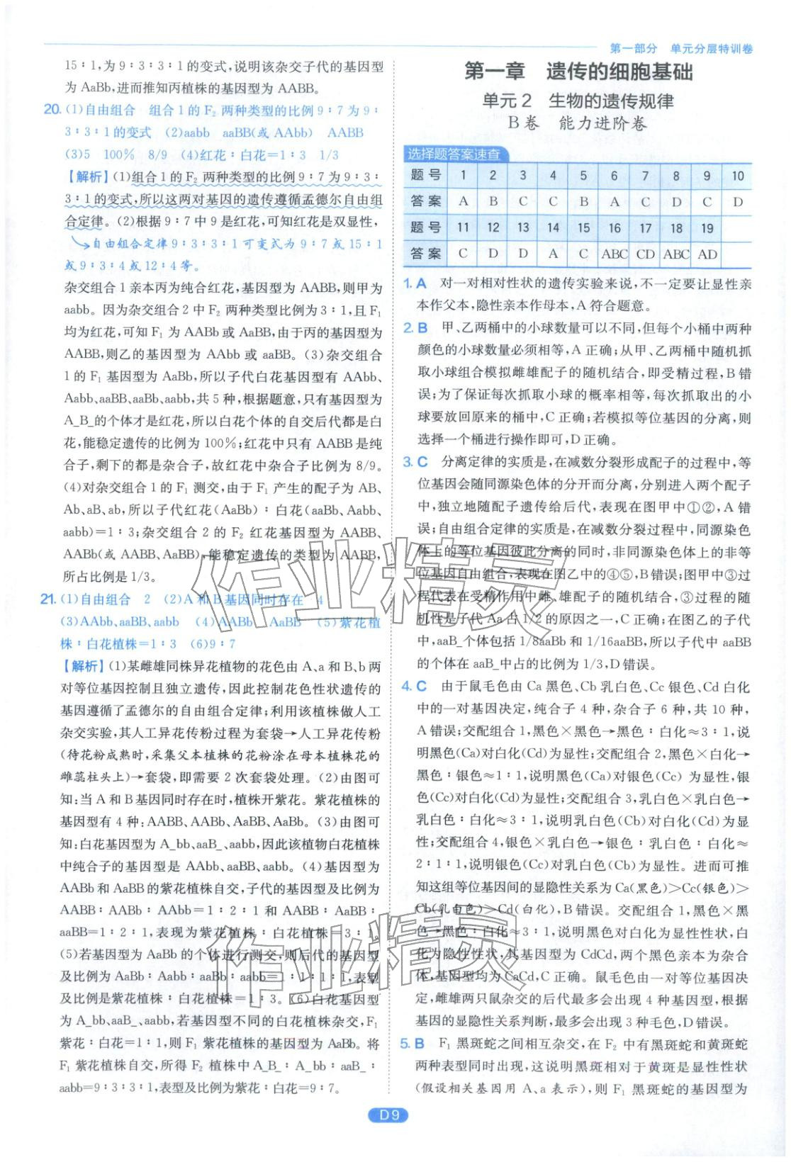 2026年實(shí)驗(yàn)班全優(yōu)檢測(cè)卷高中生物必修第二冊(cè)蘇教版&nbsp;第9頁(yè)