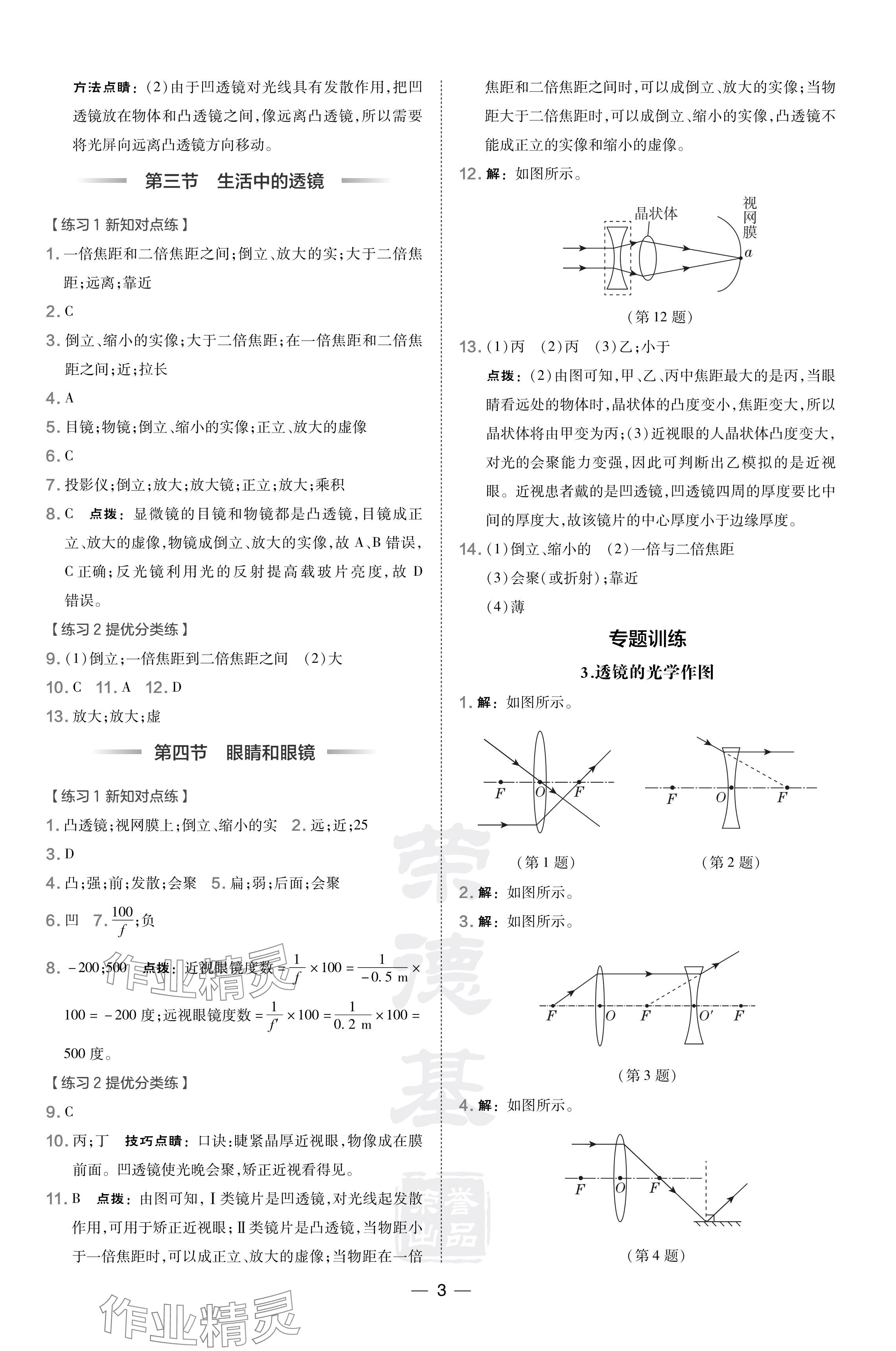 2024年點(diǎn)撥訓(xùn)練八年級(jí)物理下冊(cè)北師大版遼寧專(zhuān)版 參考答案第3頁(yè)