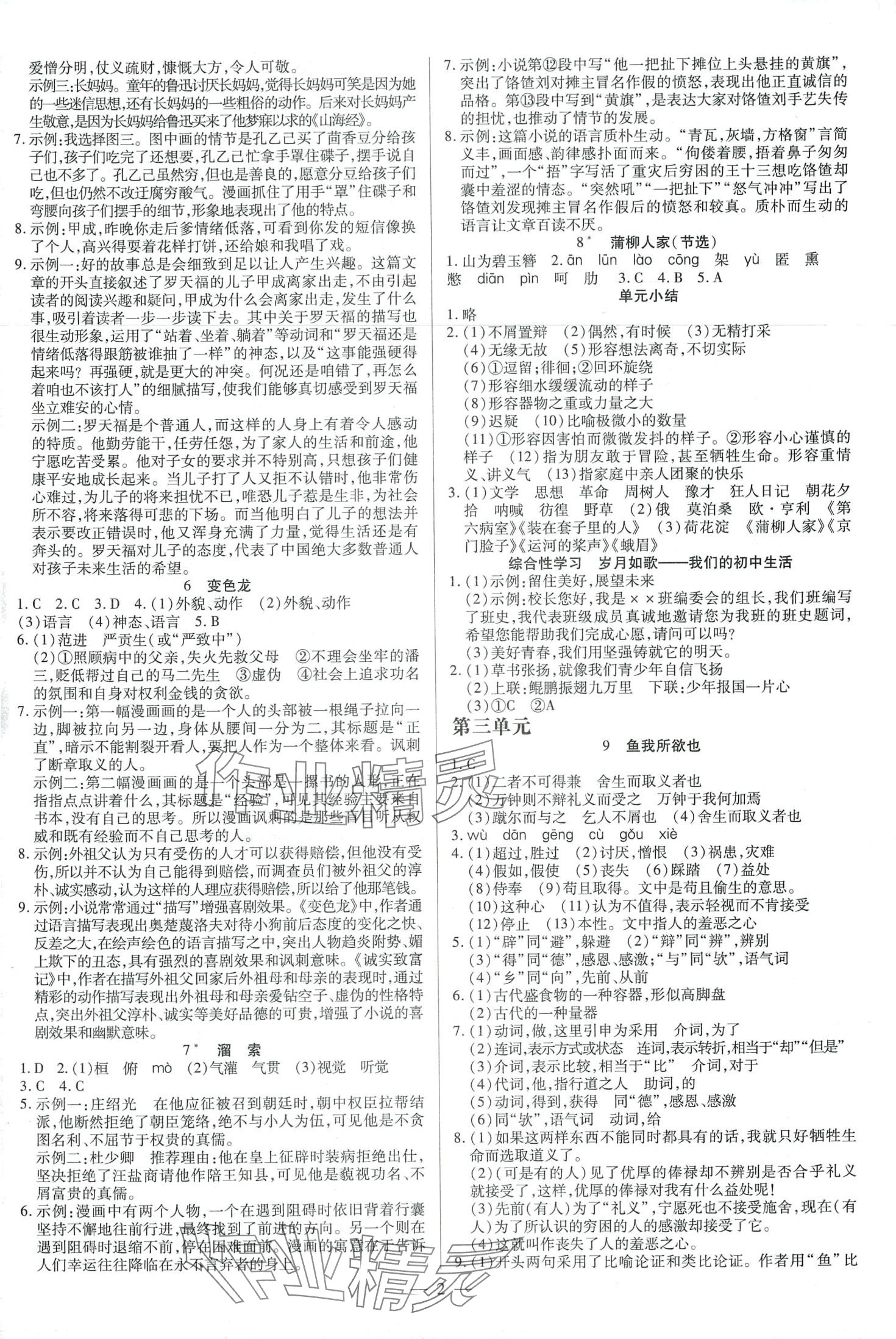 2024年暢行課堂九年級語文下冊人教版 第2頁