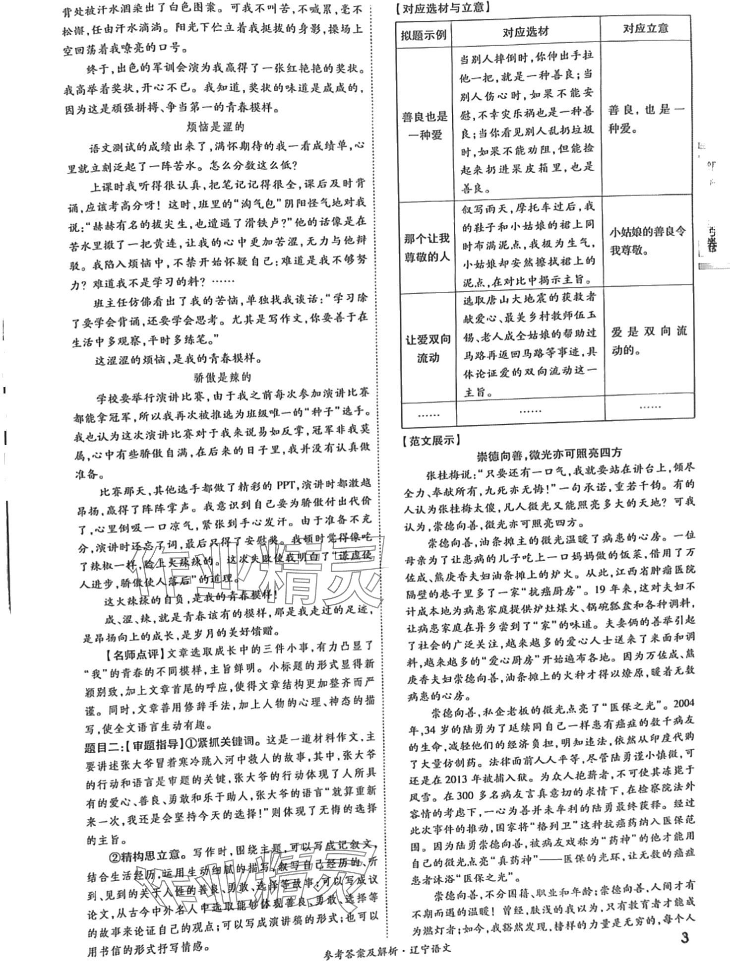 2024年一战成名5行卷语文辽宁专版&nbsp;第3页