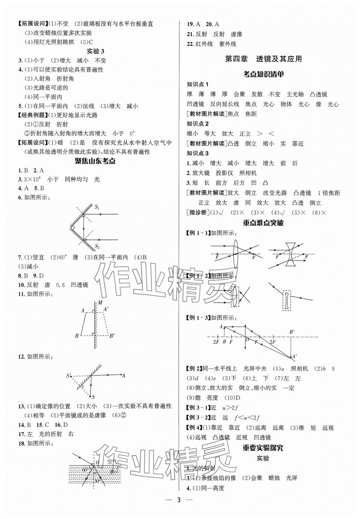 2024年中考对策物理鲁科版&nbsp;参考答案第3页