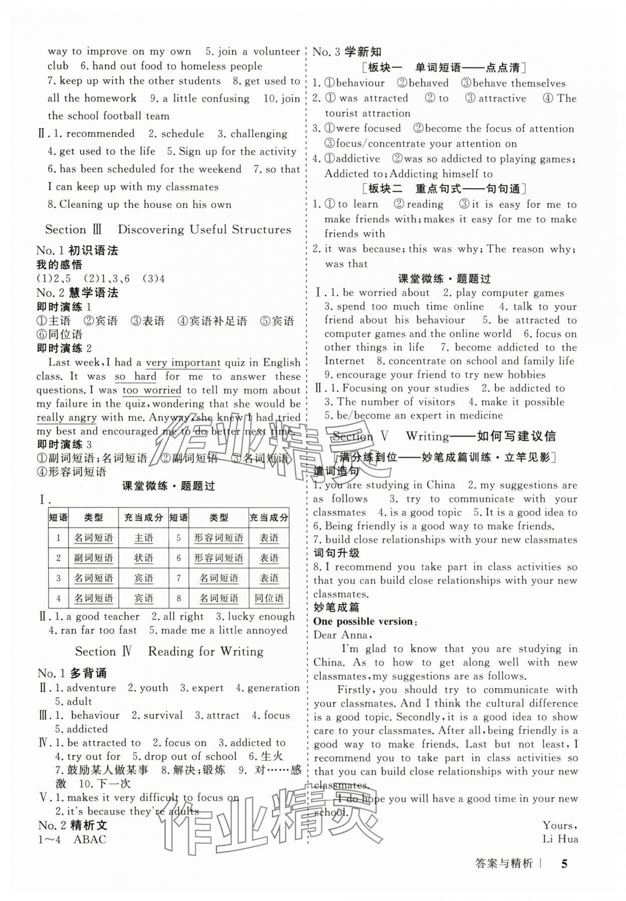 2024年高考領(lǐng)航山東美術(shù)出版社高中英語(yǔ)必修第一冊(cè)人教版 參考答案第4頁(yè)