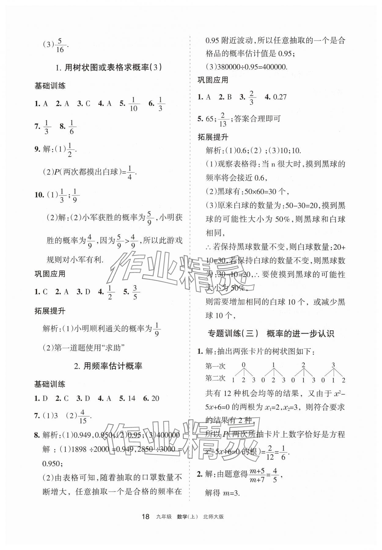 2024年学习之友九年级数学上册北师大版 参考答案第18页