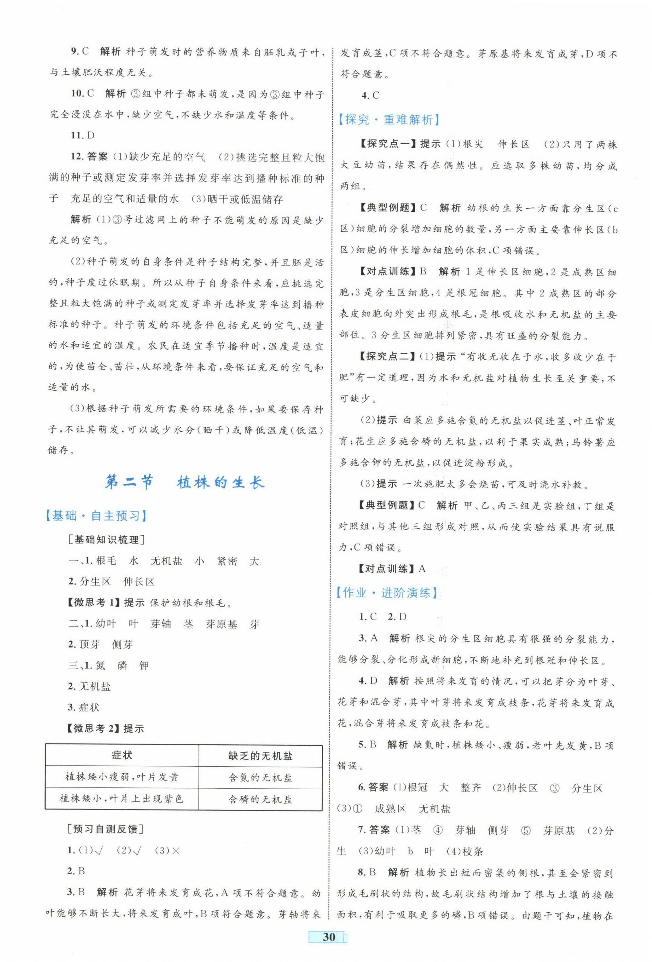 2025年同步學習目標與檢測七年級生物下冊人教版 第2頁