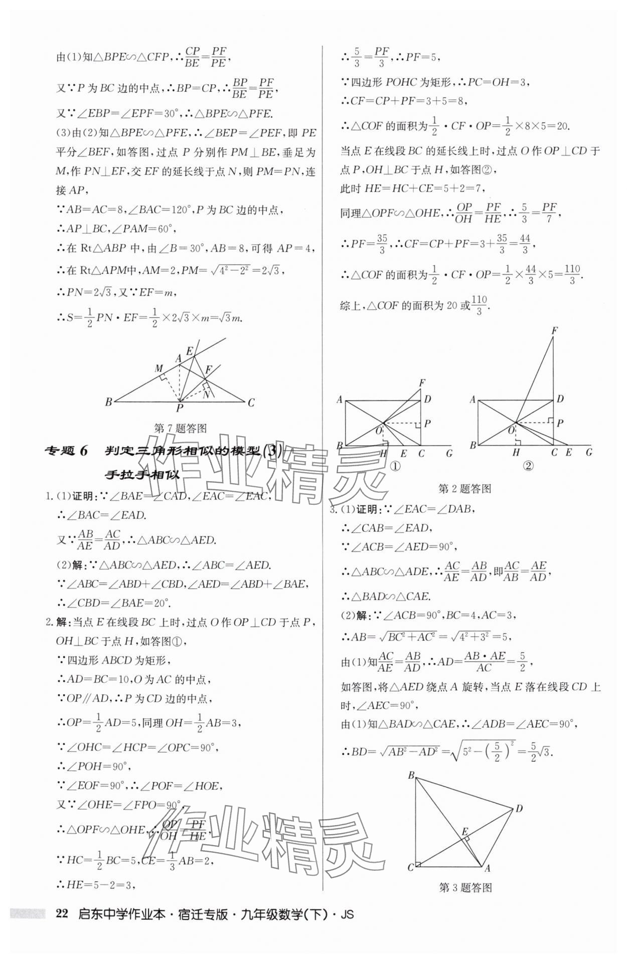 2025年启东中学作业本九年级数学下册苏科版宿迁专版 第22页