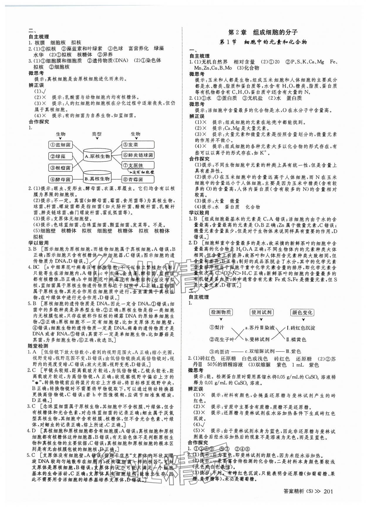 2024年創(chuàng)新設(shè)計(jì)高中生物必修1人教版 參考答案第12頁(yè)