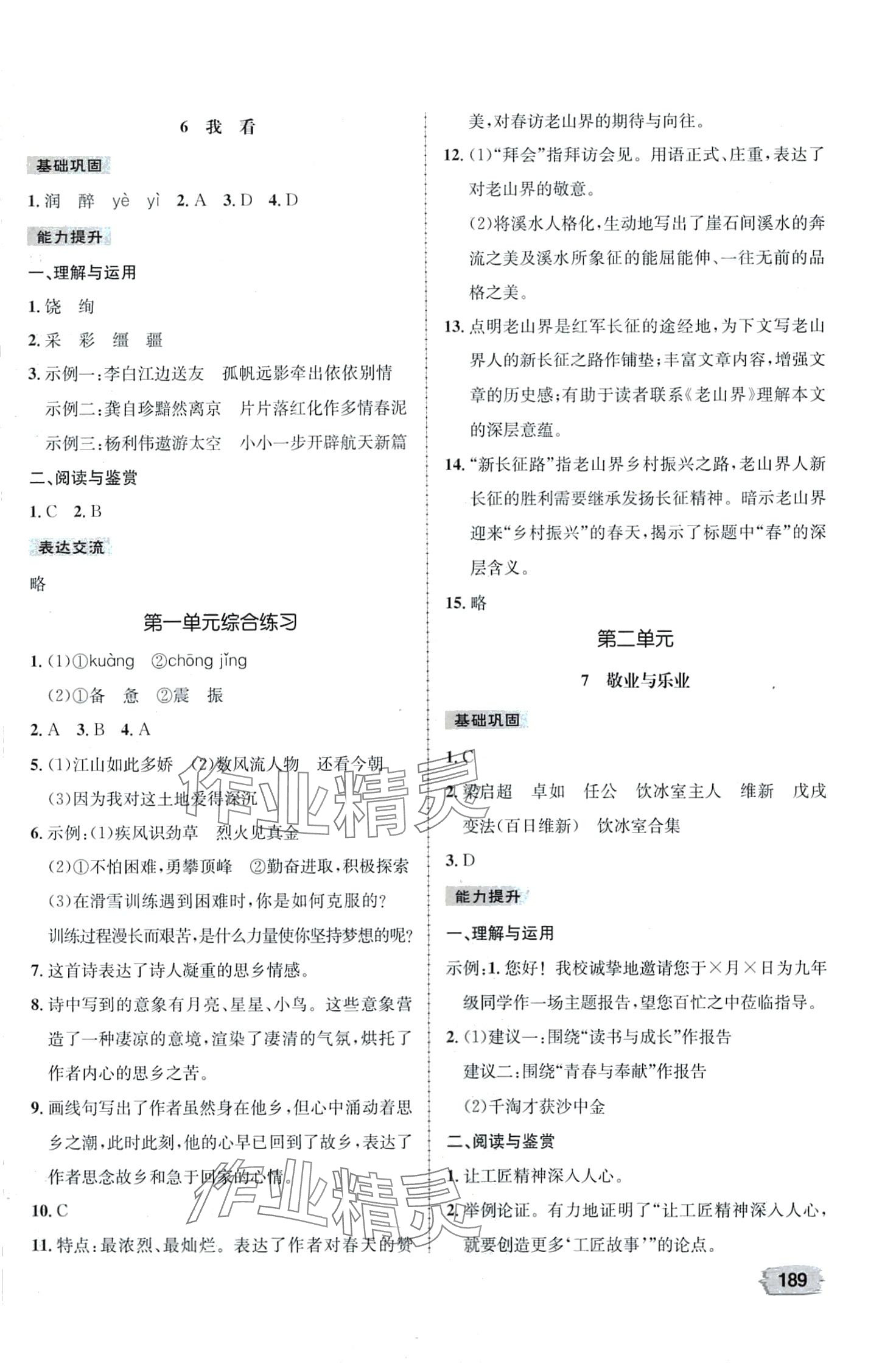 2024年桂壯紅皮書題優課時練語文 第3頁
