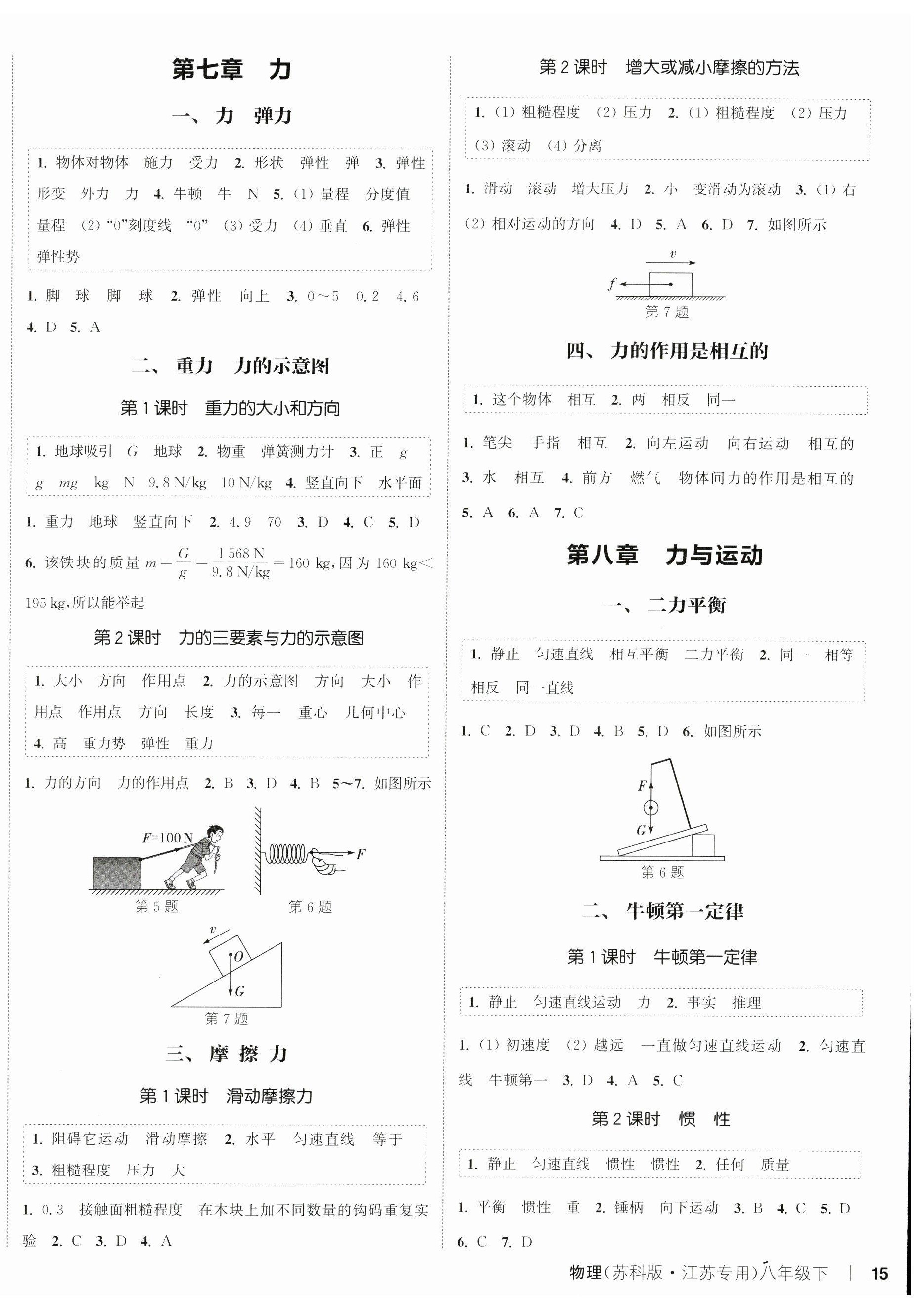 2025年通成學(xué)典課時(shí)作業(yè)本八年級(jí)物理下冊(cè)蘇科版江蘇專版 第2頁(yè)