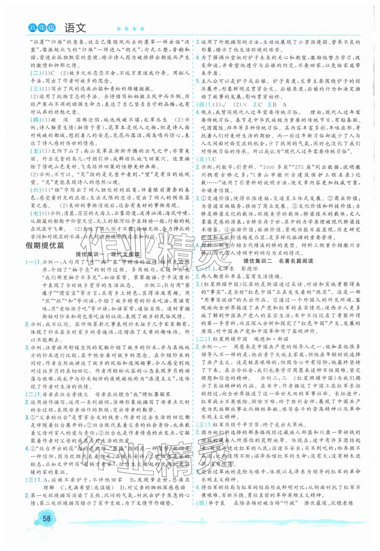 2026年寒假总动员合肥工业大学出版社八年级语文人教版&nbsp;第2页
