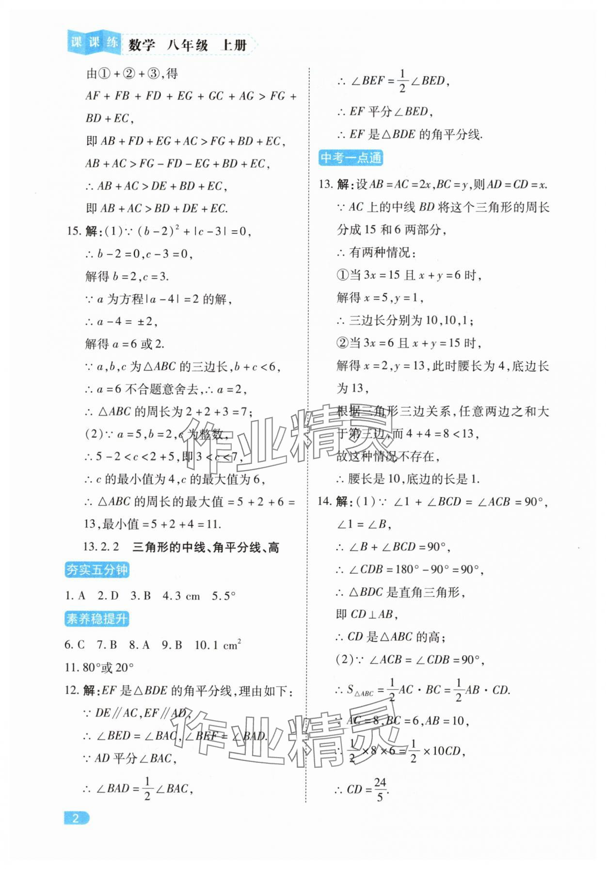 2025年课课练同步训练八年级数学上册人教版 第2页