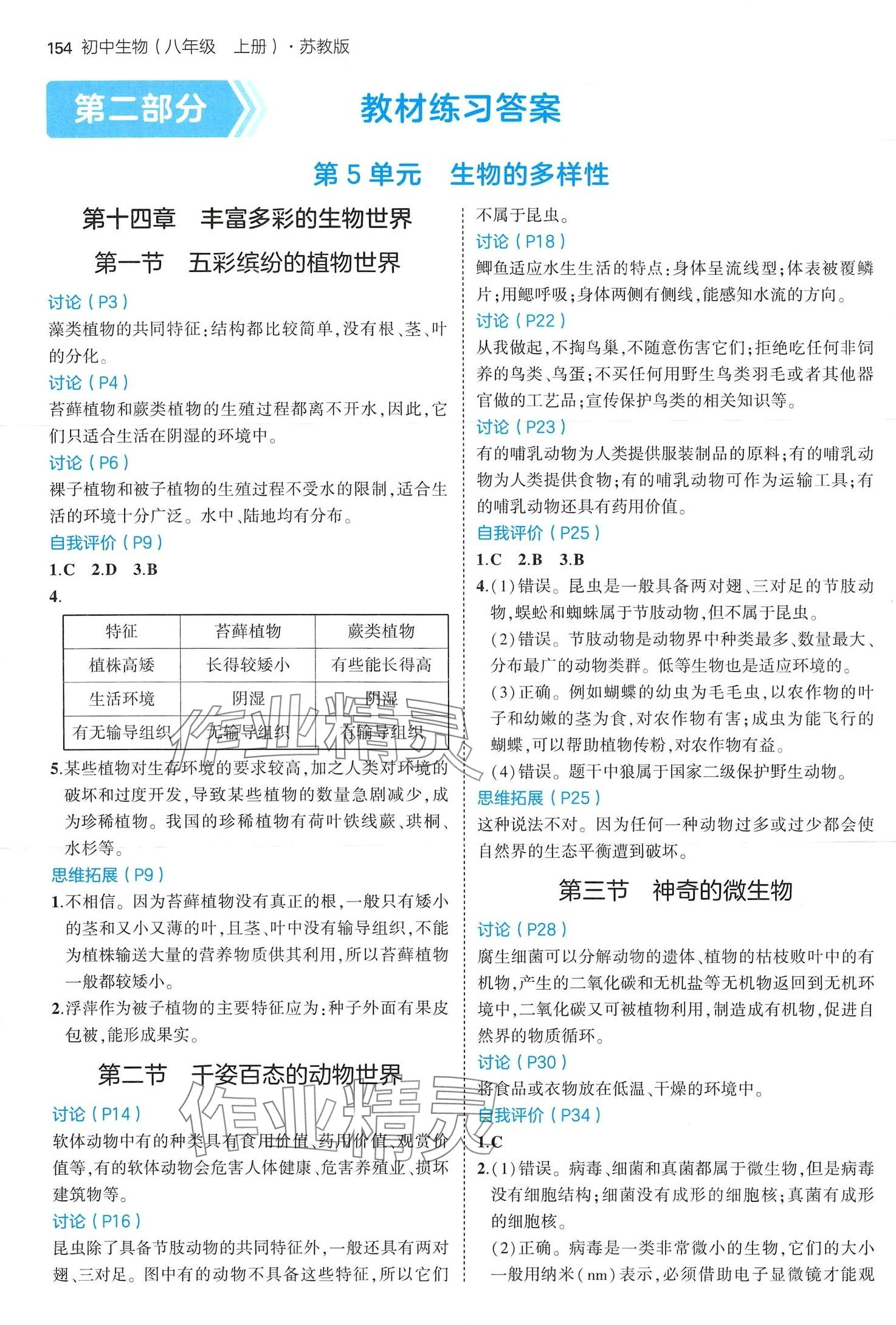 2024年教材課本八年級生物上冊蘇教版 第1頁