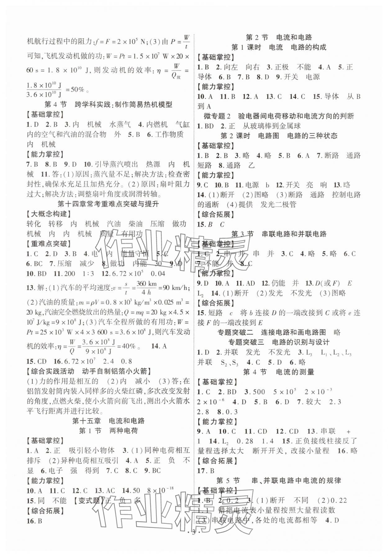 2025年课时掌控九年级物理全一册人教版 第3页