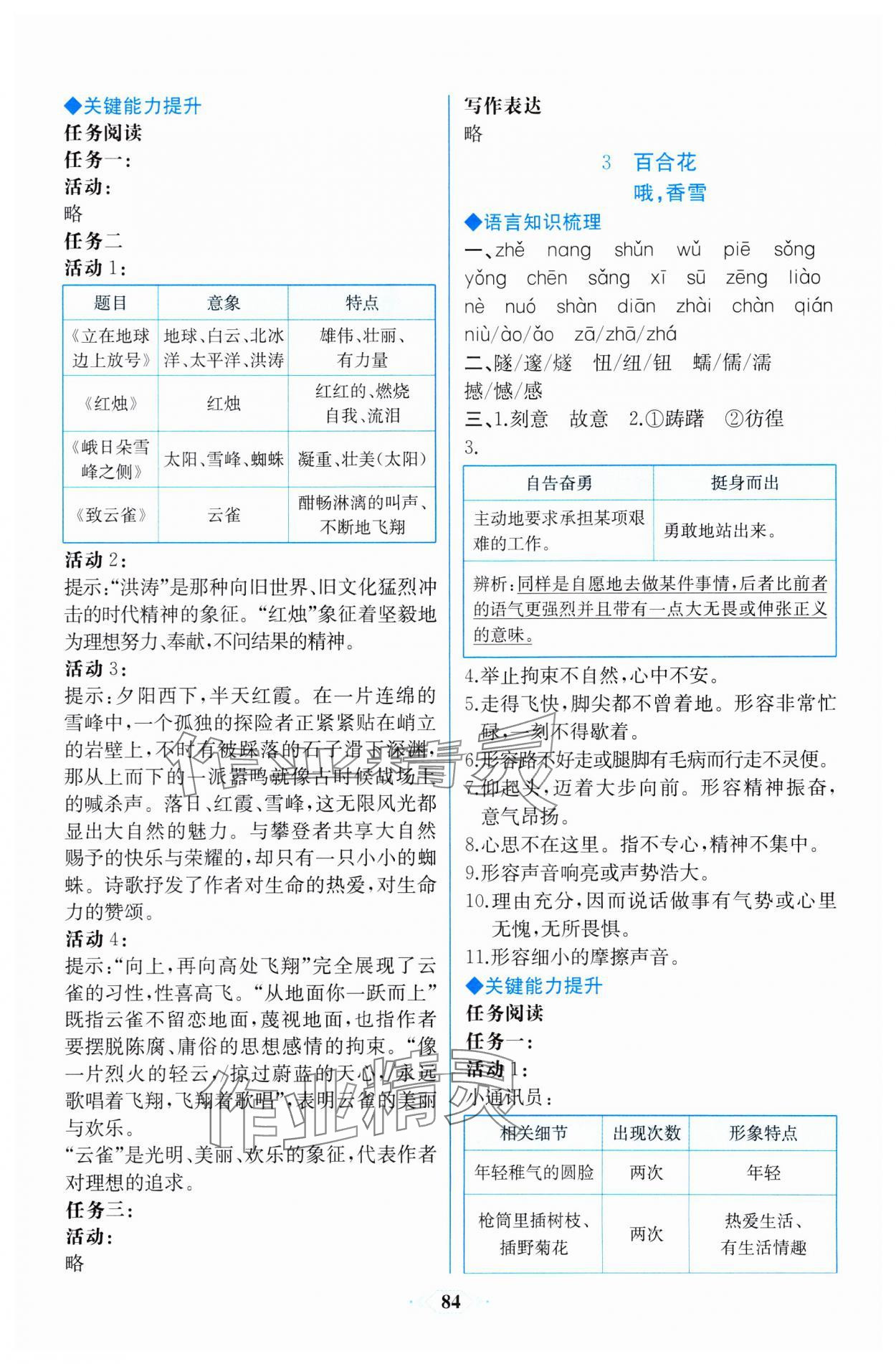 2023年同步解析与测评课时练人民教育出版社高中语文必修上册人教版增强版 第2页