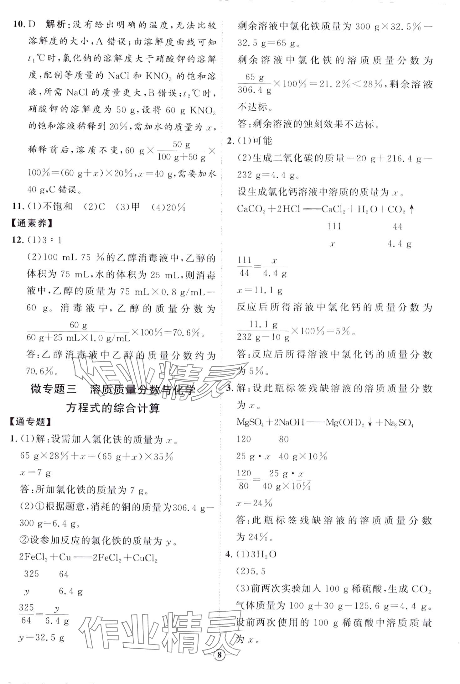 2024年優(yōu)加學(xué)案課時(shí)通九年級(jí)化學(xué)下冊(cè)Y1 第8頁