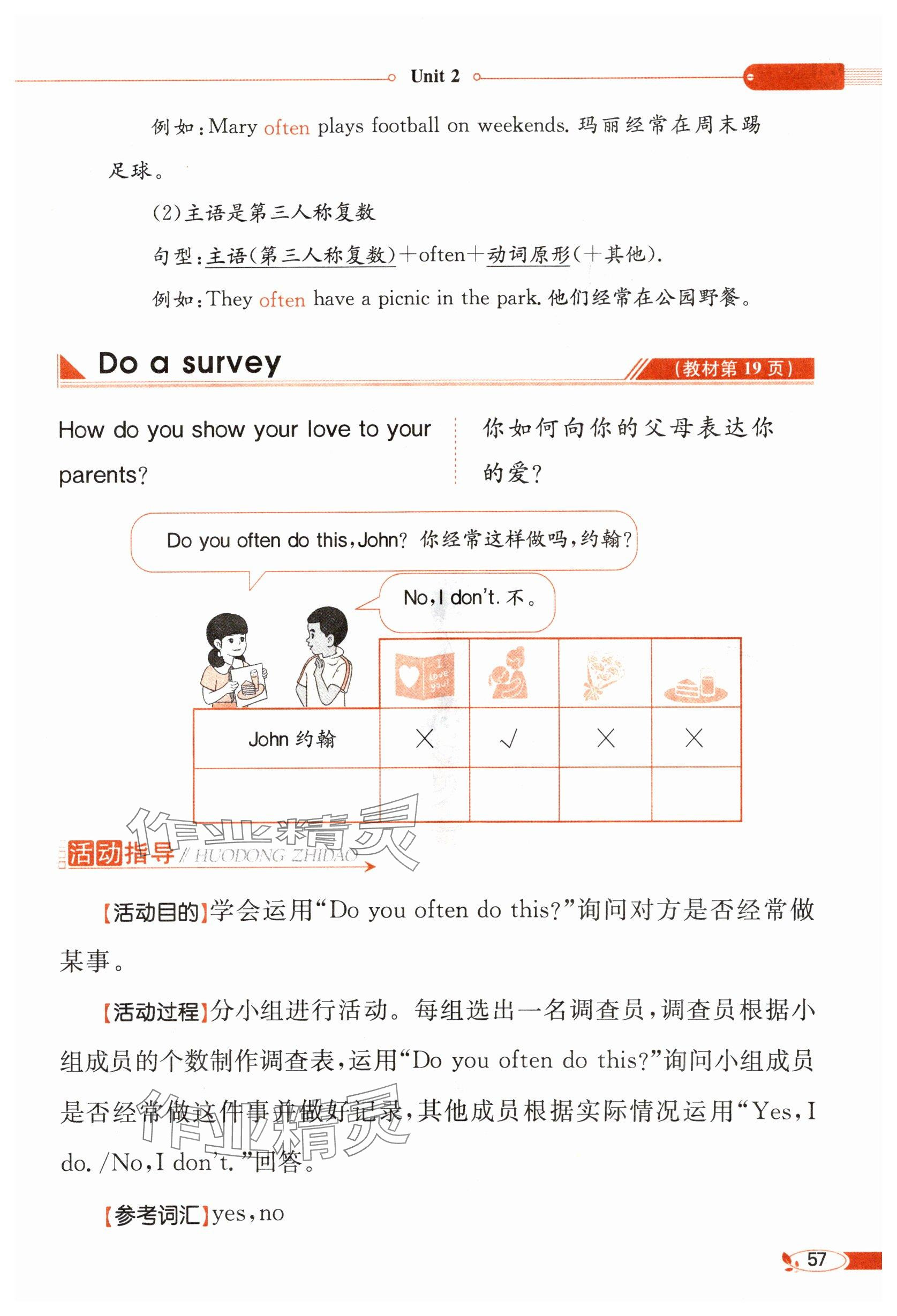 2025年教材課本三年級英語下冊人教版 參考答案第57頁