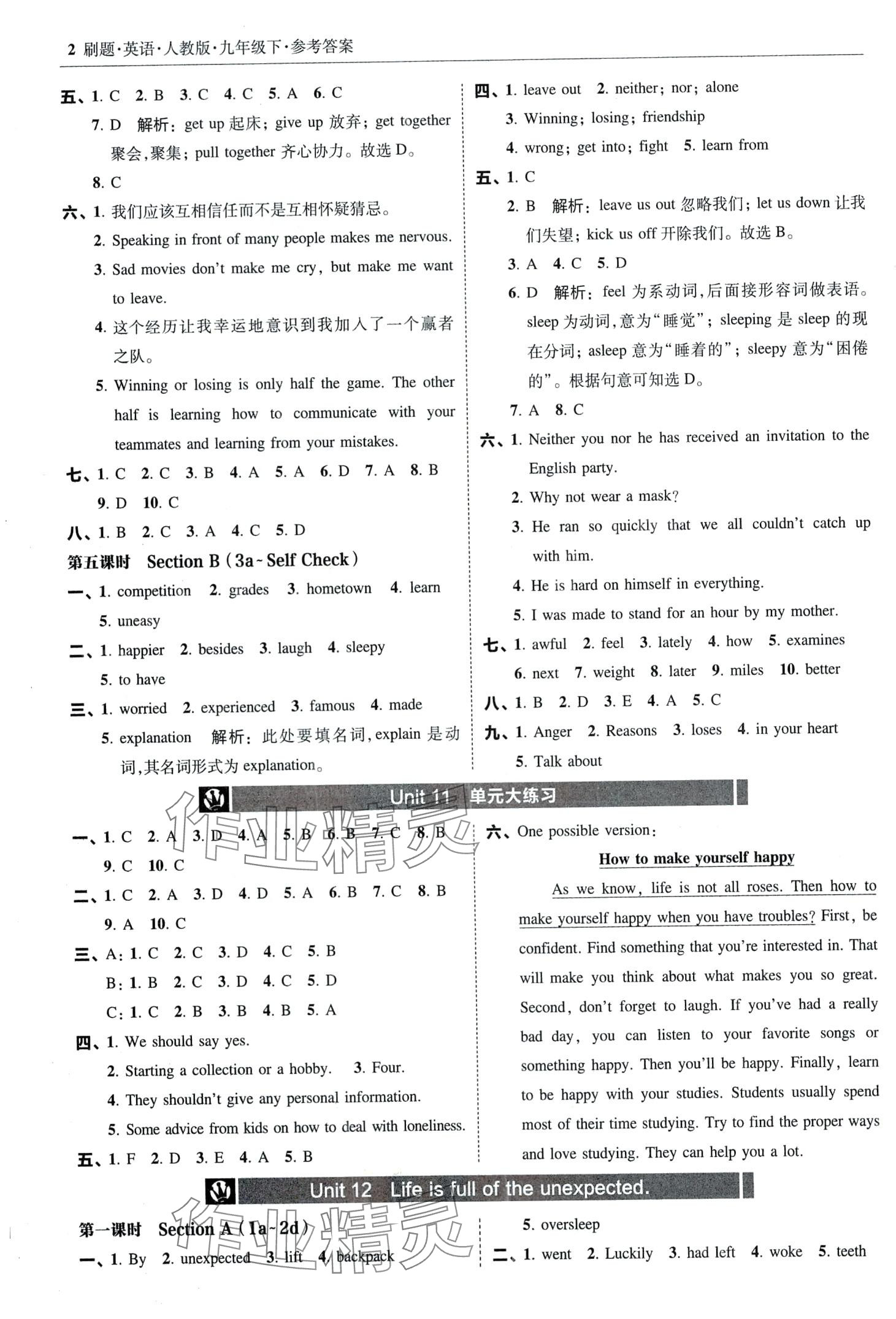 2024年北大綠卡刷題九年級(jí)英語下冊(cè)人教版 第2頁