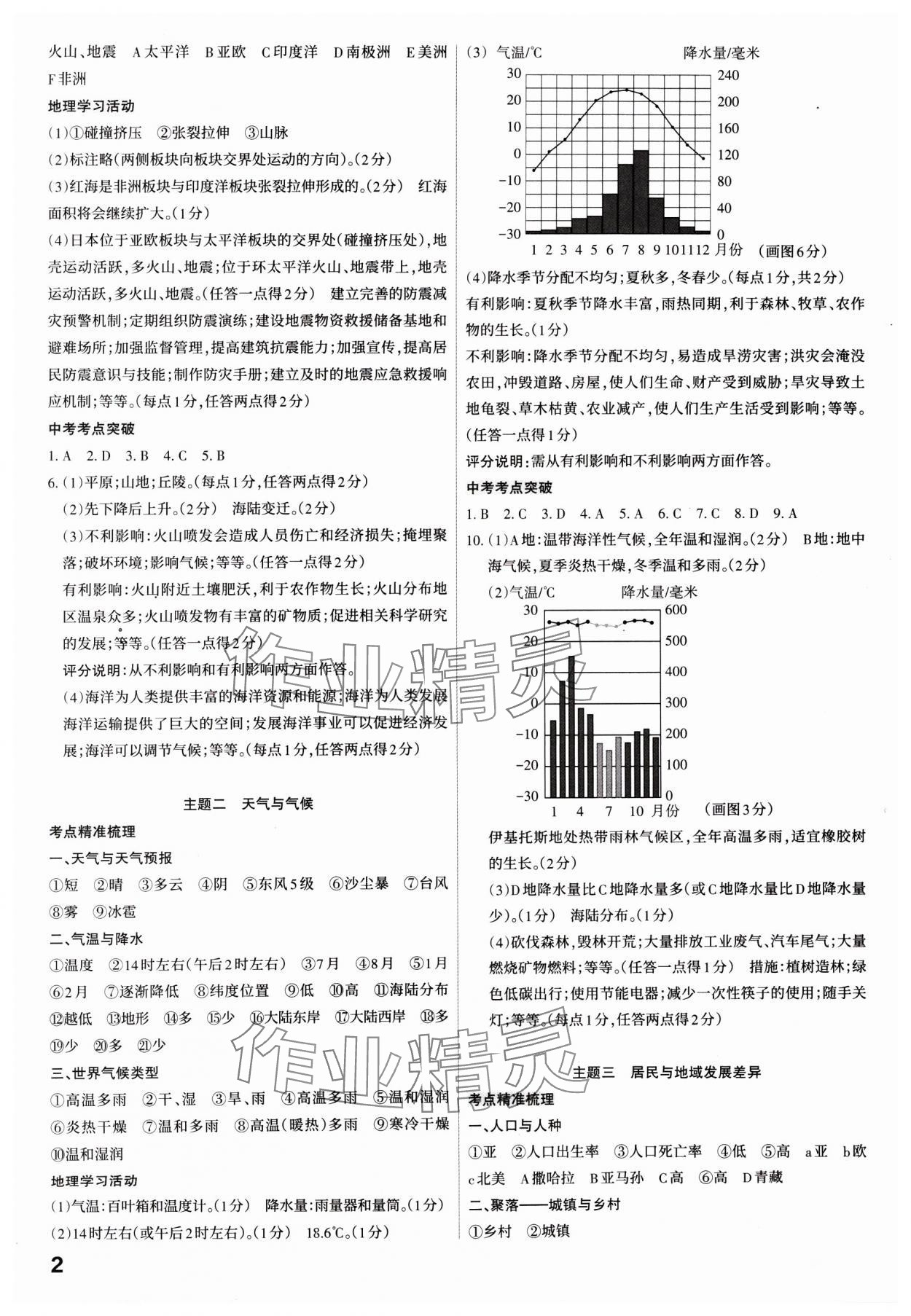 2025年滾動(dòng)遷移中考總復(fù)習(xí)地理山西專版 參考答案第2頁