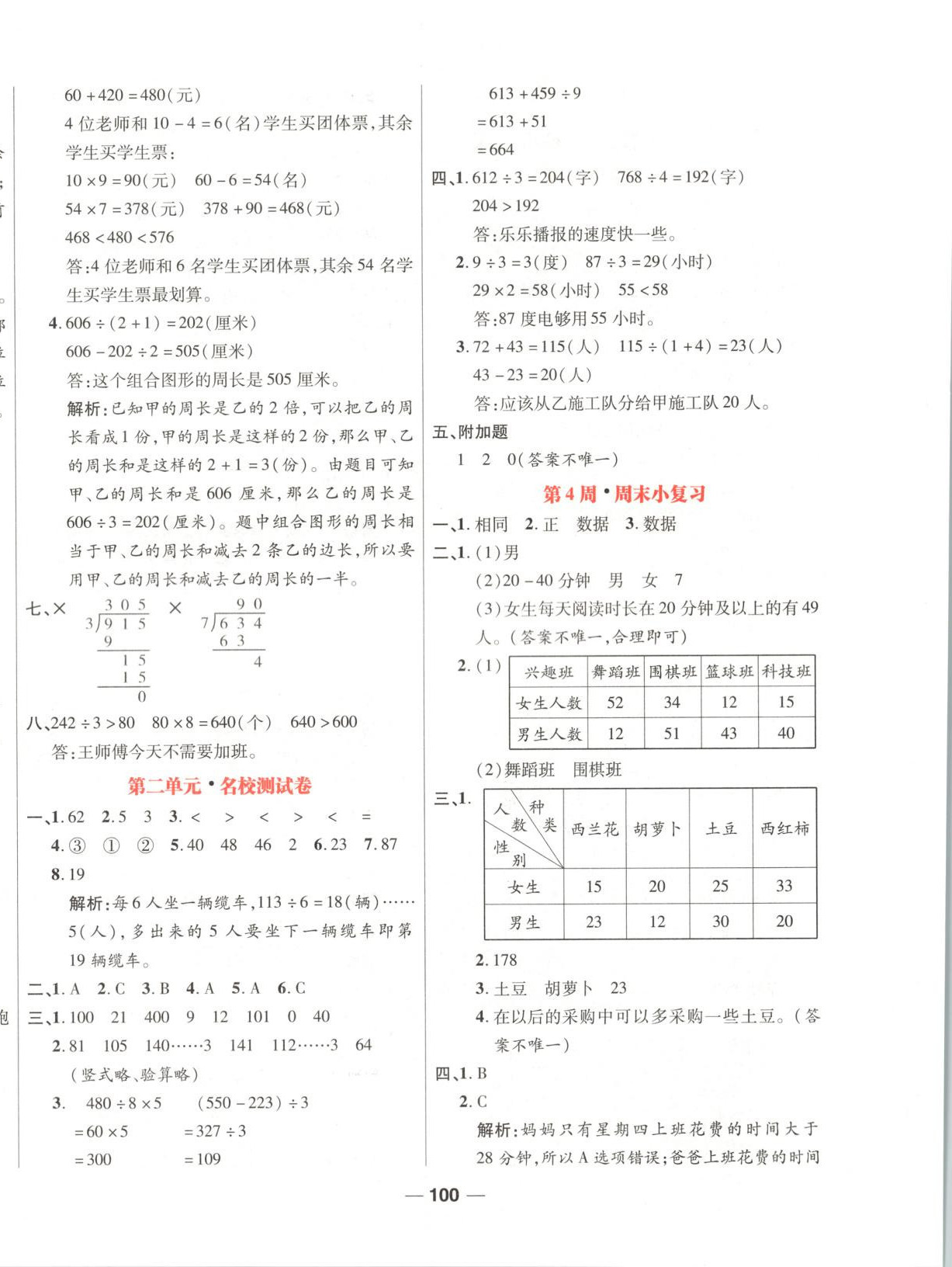 2025年周末小復(fù)習(xí)三年級數(shù)學(xué)下冊人教版 第4頁
