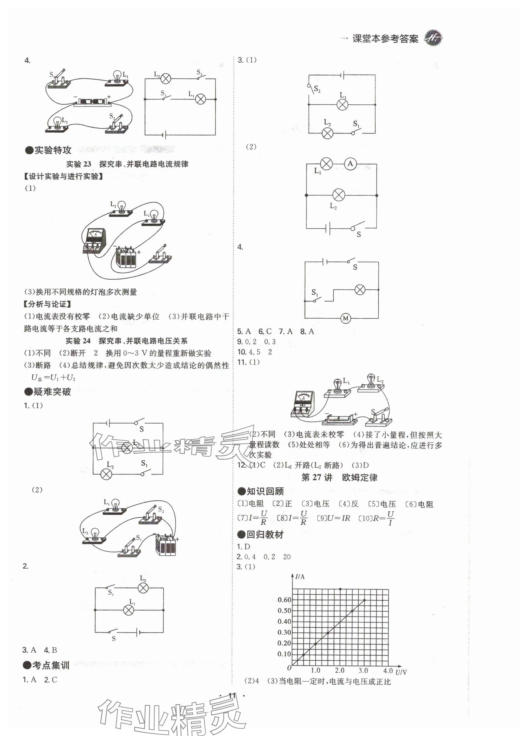 2024年翰庭學(xué)霸物理中考廣東專版 參考答案第11頁