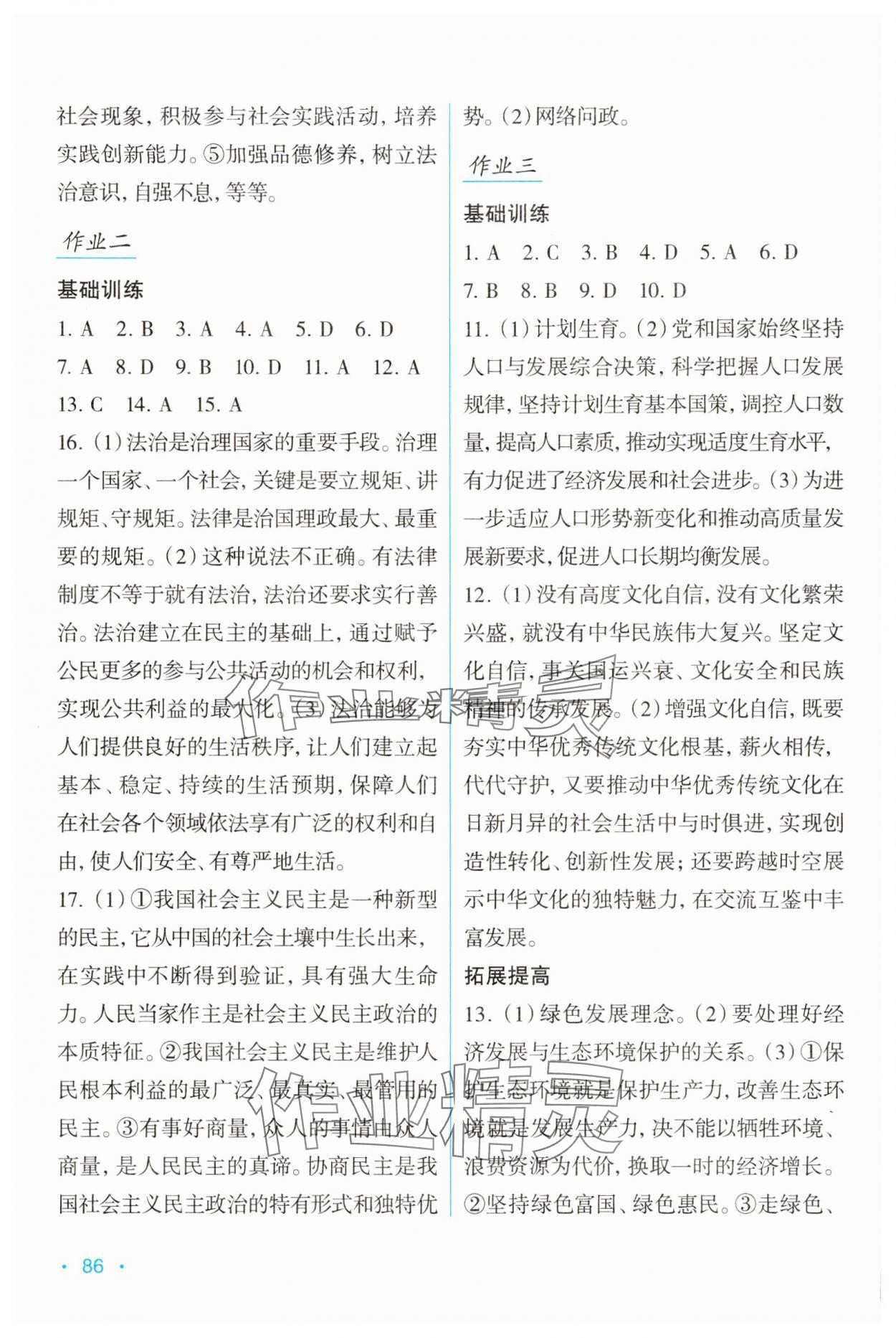 2025年假日综合吉林出版集团有限责任公司九年级人教版 第2页