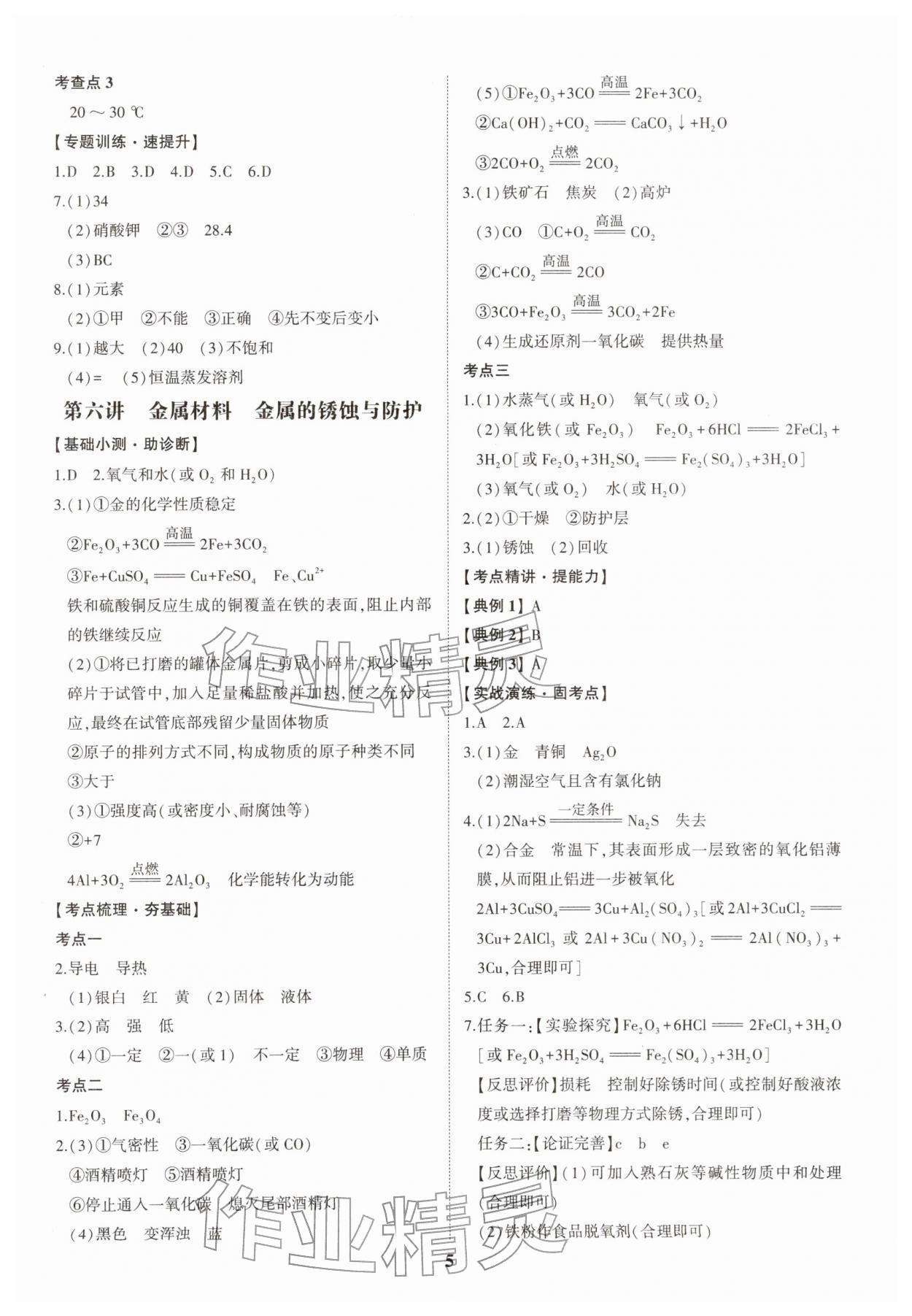 2026年初中總復習手冊山東科學技術(shù)出版社化學&nbsp;第5頁