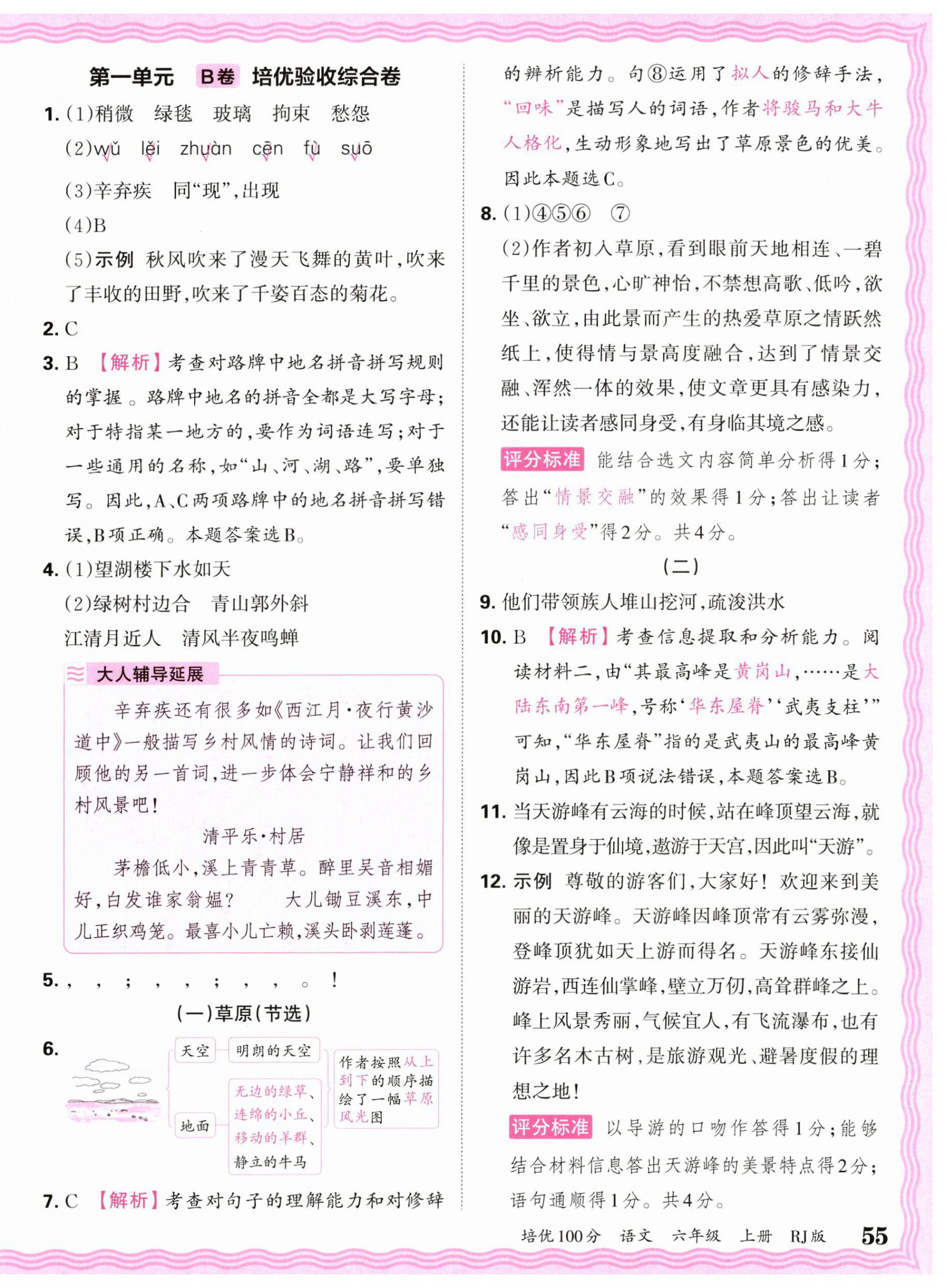 2024年王朝霞培優(yōu)100分六年級(jí)語(yǔ)文上冊(cè)人教版 參考答案第2頁(yè)