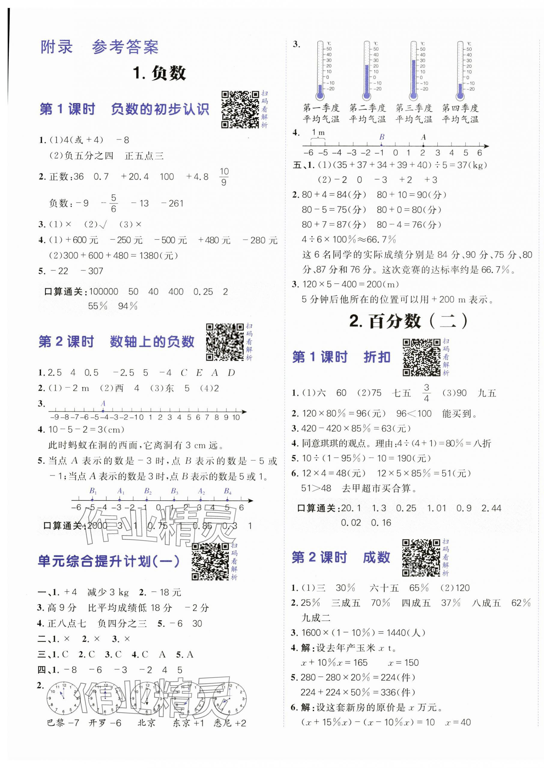 2025年陽光計劃小學同步六年級數(shù)學下冊人教版 第1頁