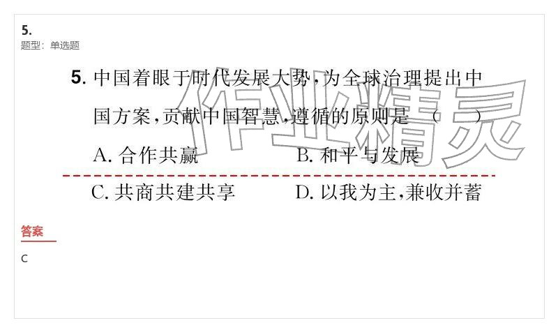 2026年优质课堂导学案九年级道德与法治下册人教版&nbsp;参考答案第45页