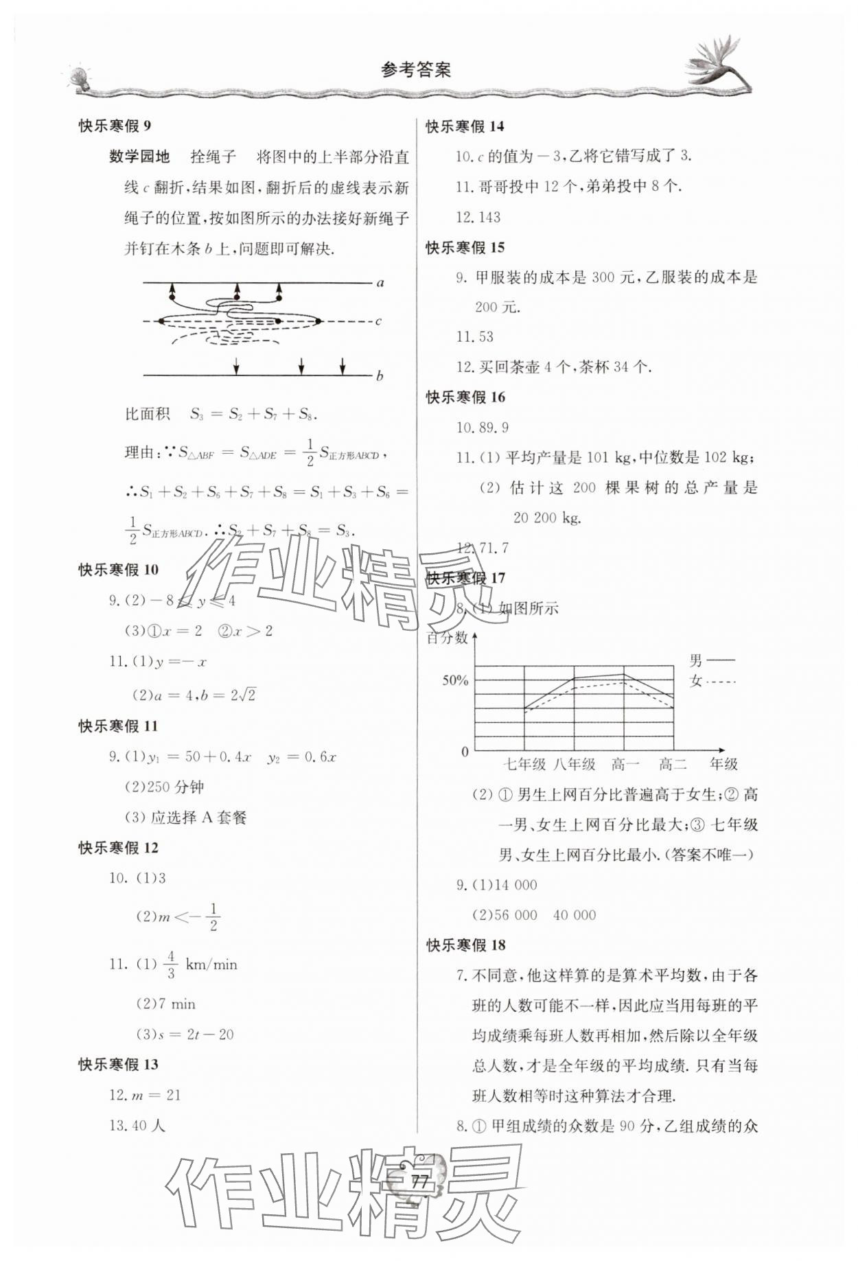 2024年新课堂假期生活八年级数学北师大版 参考答案第2页